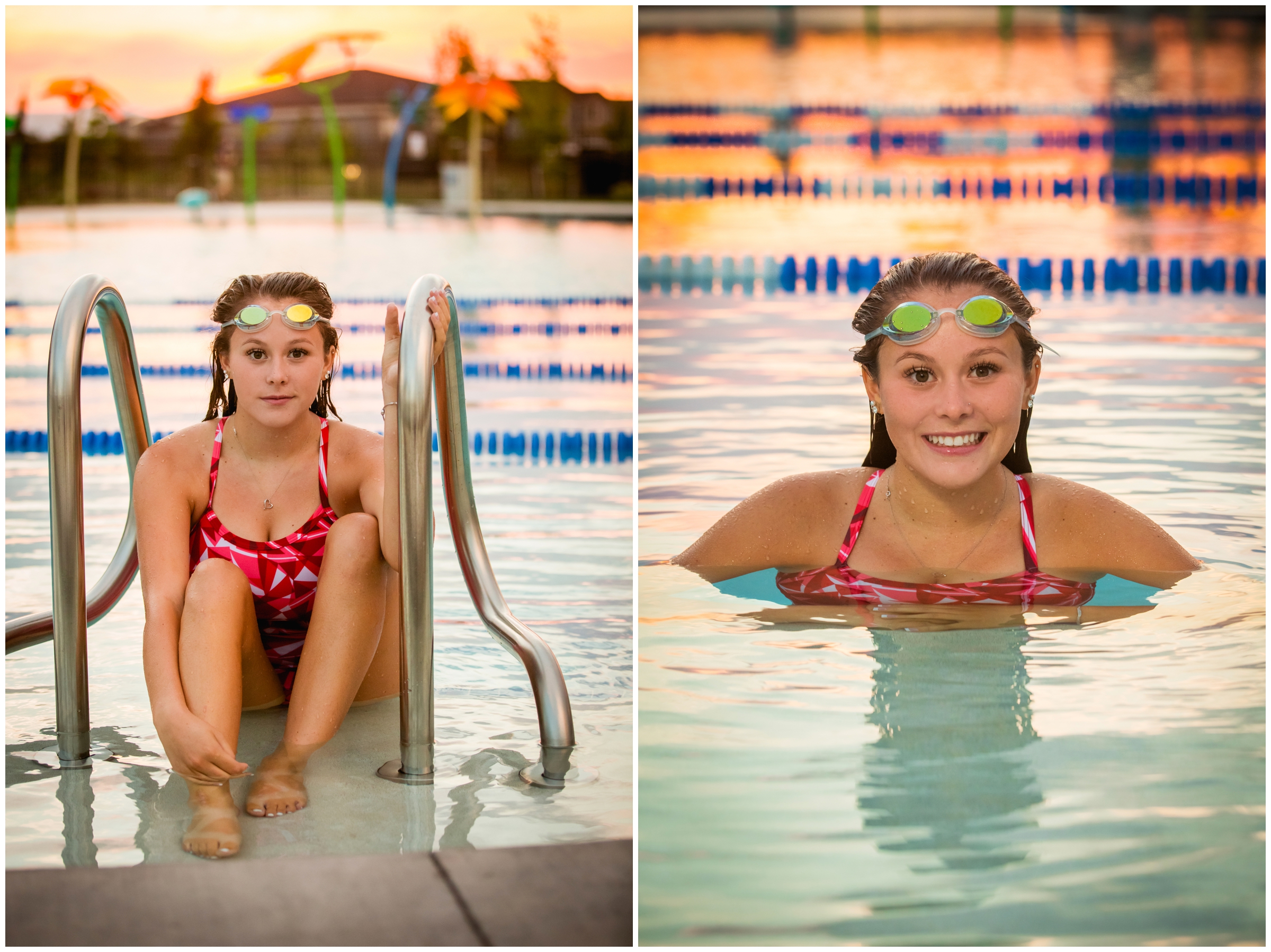 swimming senior photos inspiration by Mead Colorado photographer Plum Pretty Photography 