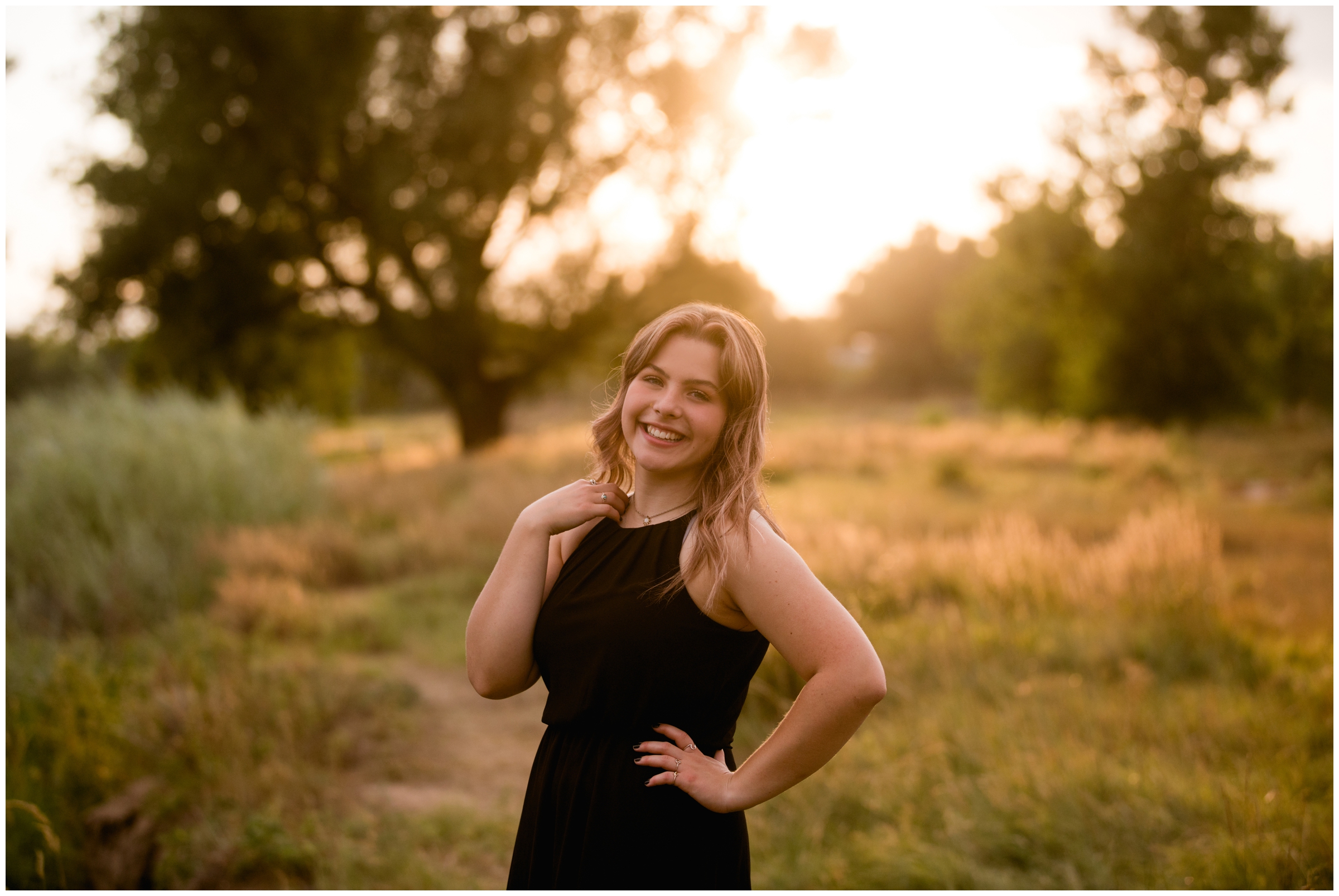 golden hour senior pictures in Longmont Colorado 