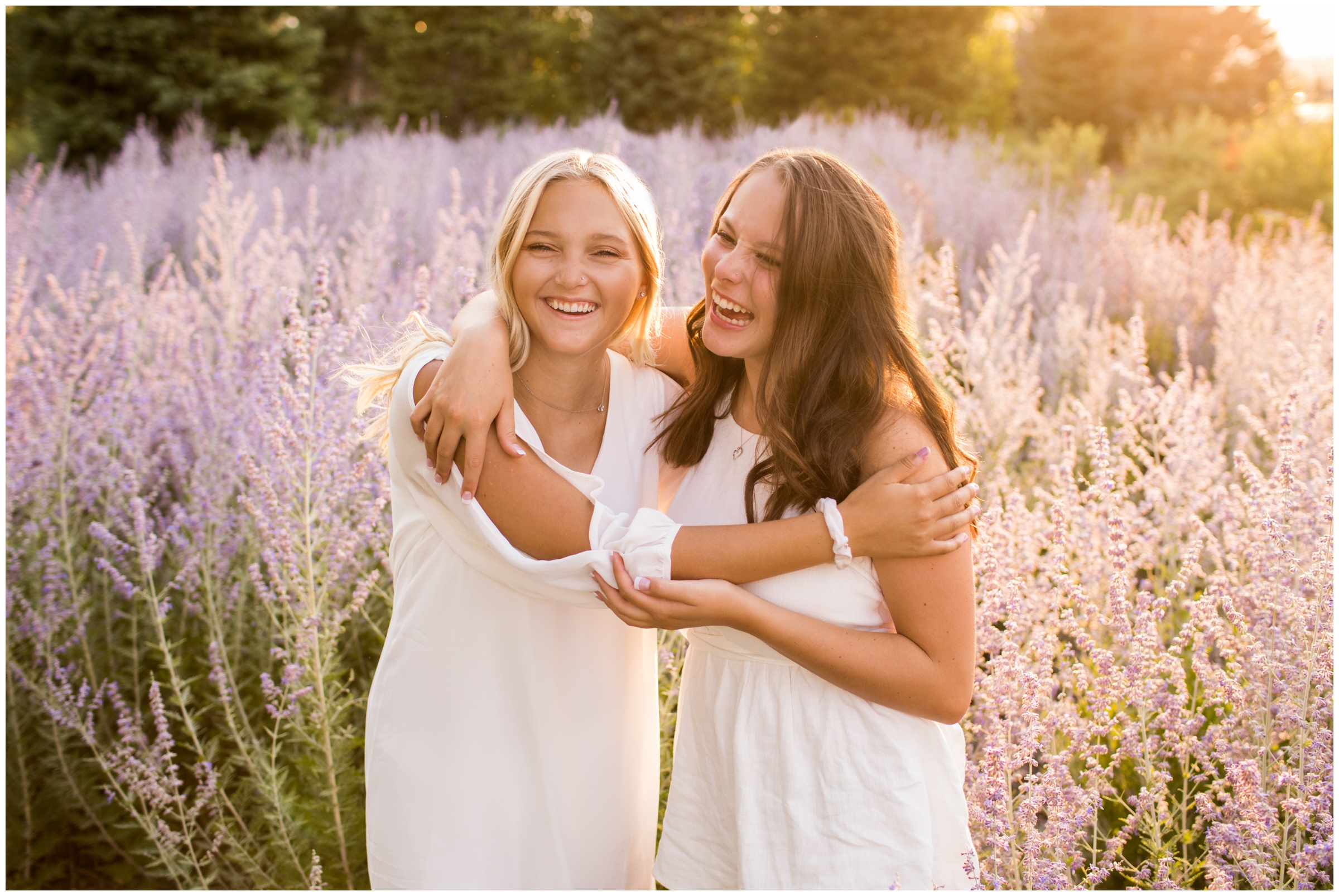 teen girls laughing during best friends senior photography session by Erie Colorado photographer Plum Pretty Photo 