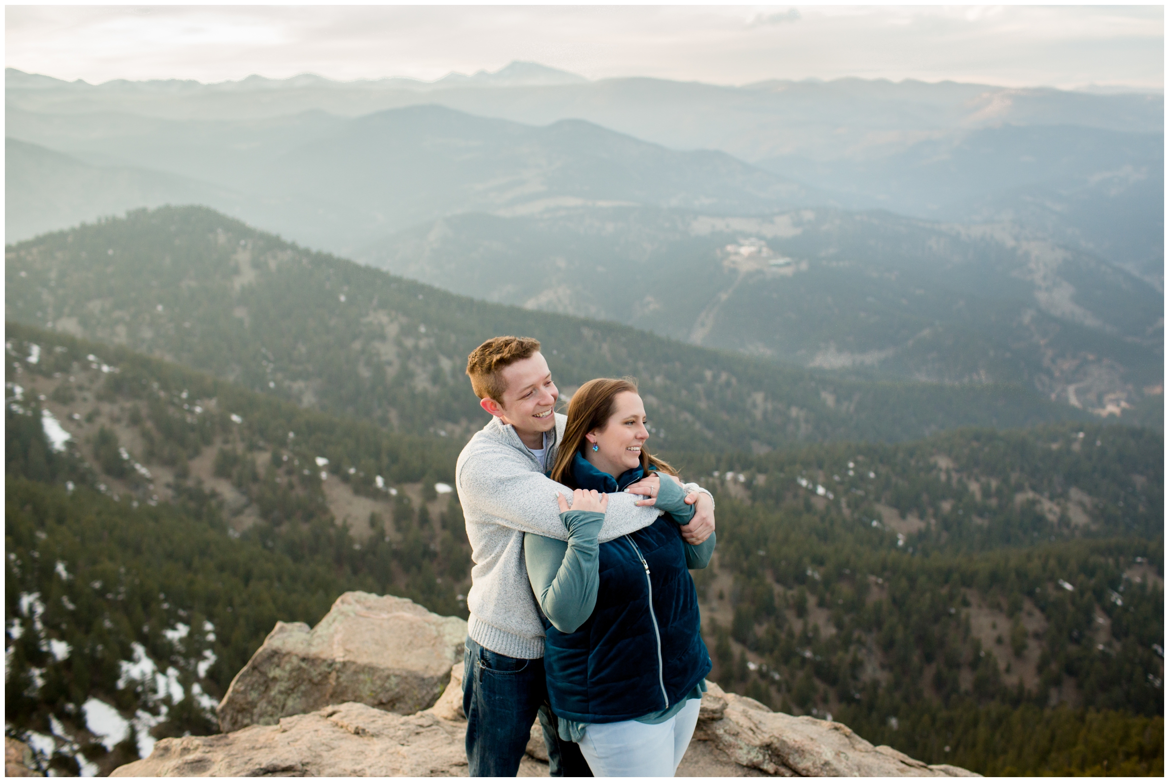 Boulder Colorado engagement pictures at Lost Gulch Lookout by wedding photographer Plum Pretty Photography