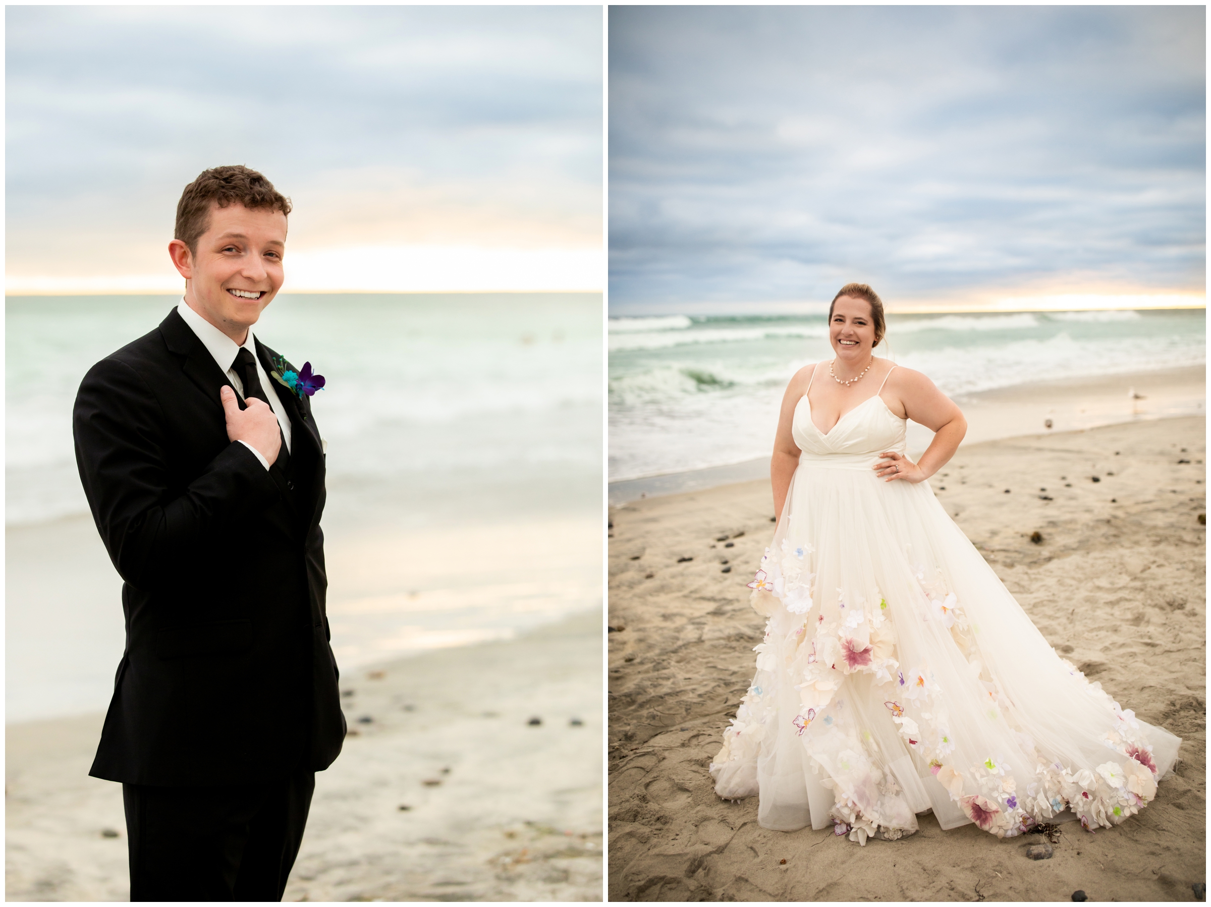 Carlsbad beach wedding photos at Oceanside Pier