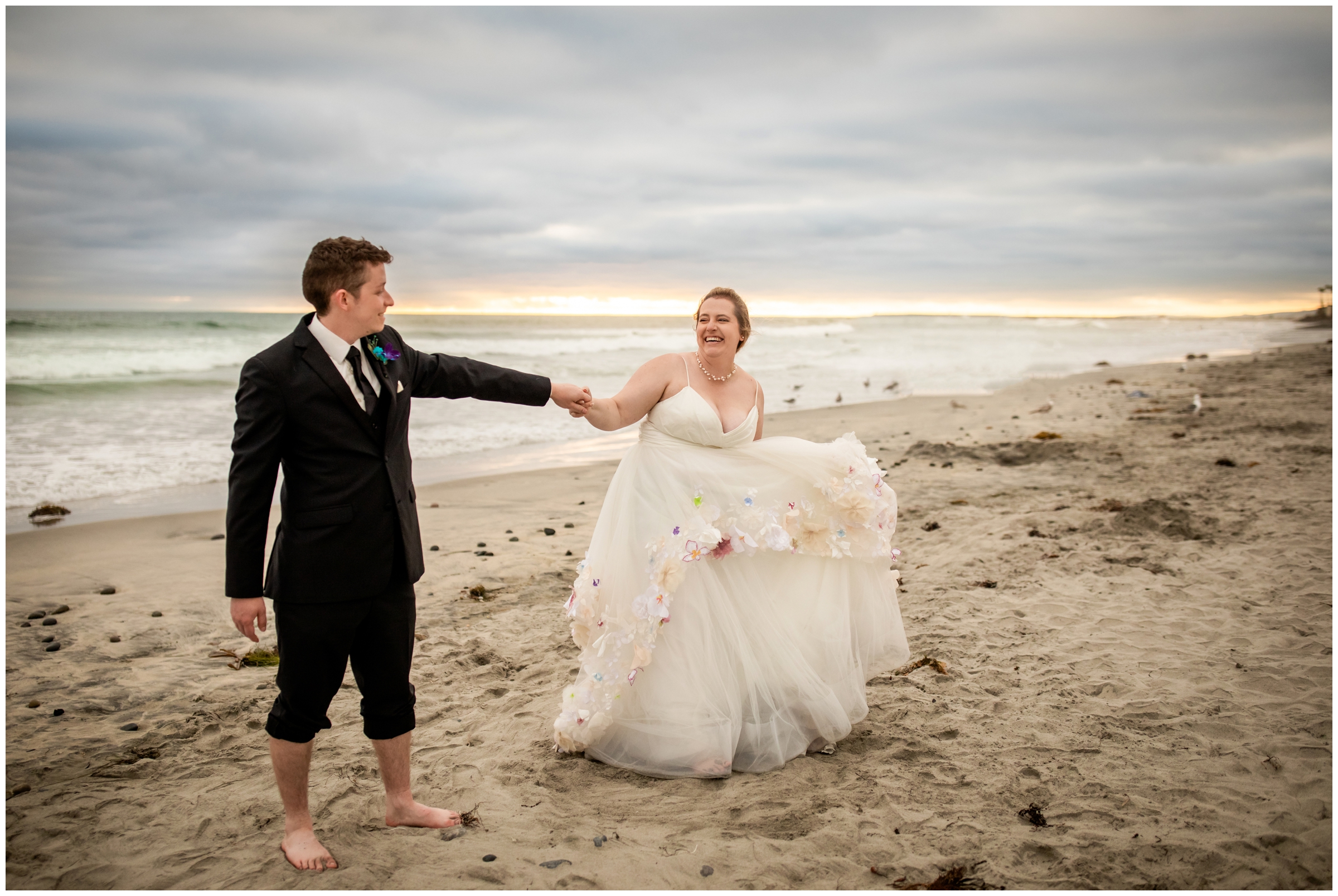 Carlsbad wedding photos on a California beach by Colorado destination photographer Plum Pretty Photography
