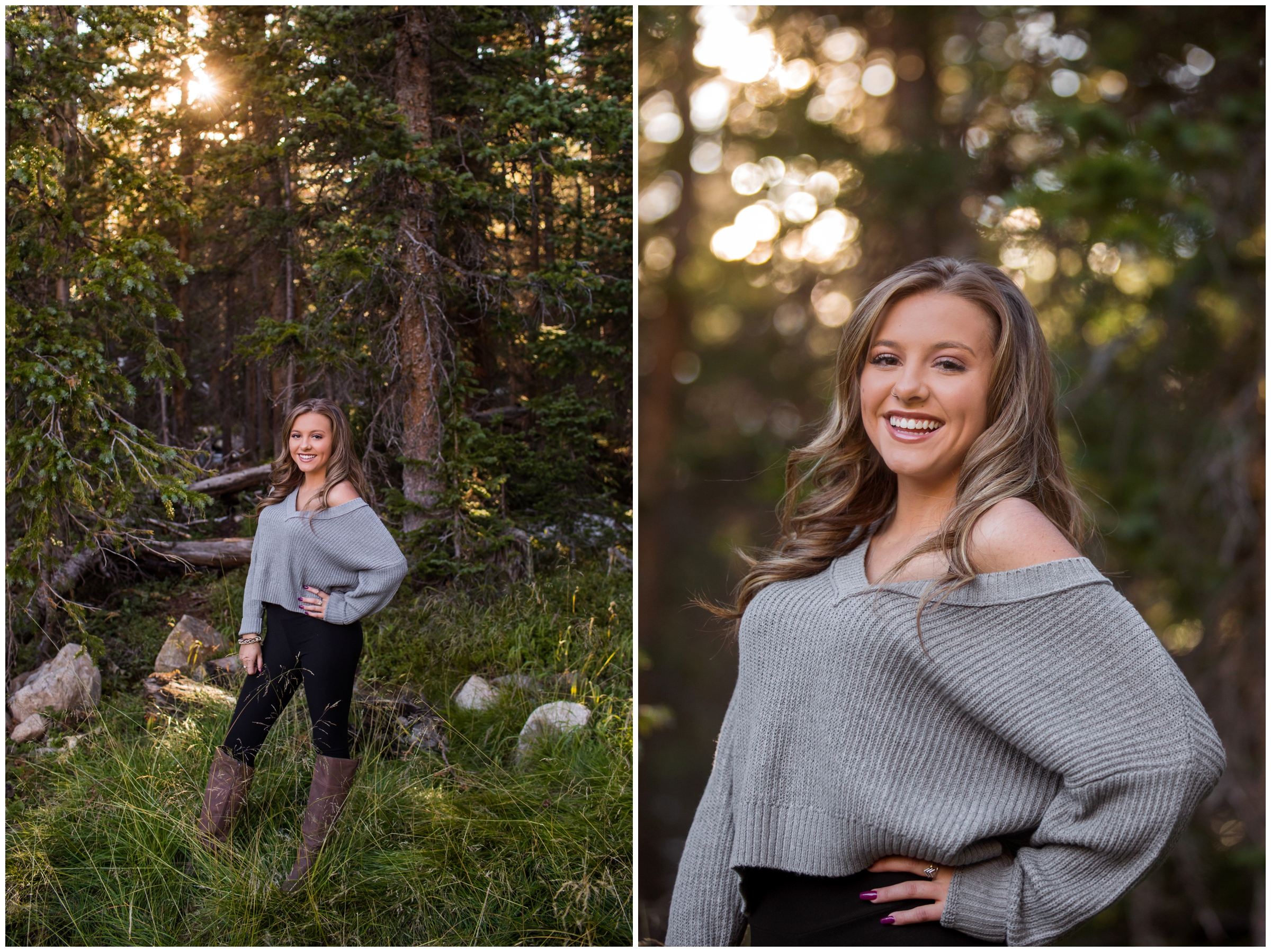 Colorado forest senior pictures at Brainard Lake 