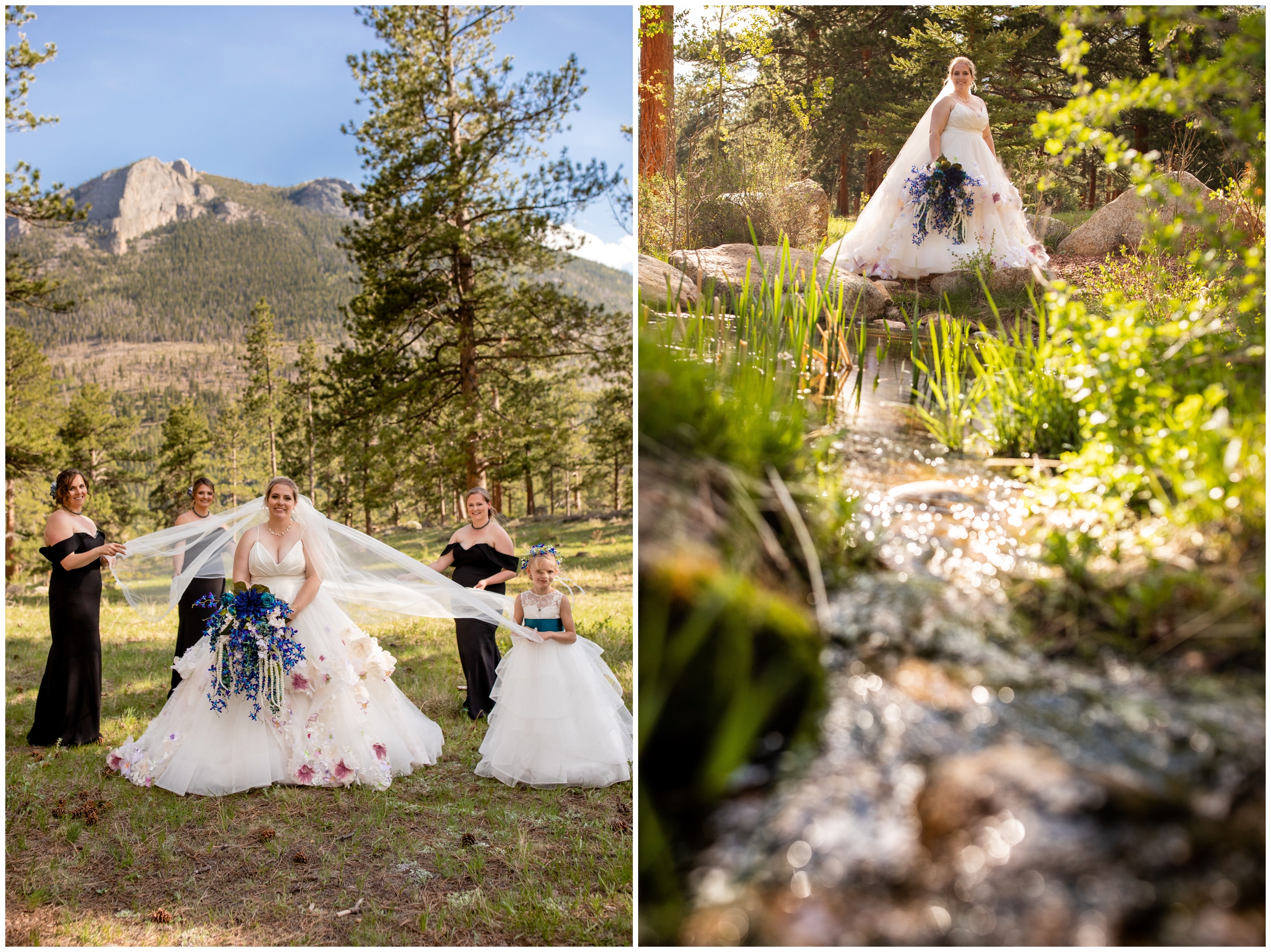 unique bridal party photography inspiration in Estes Park 