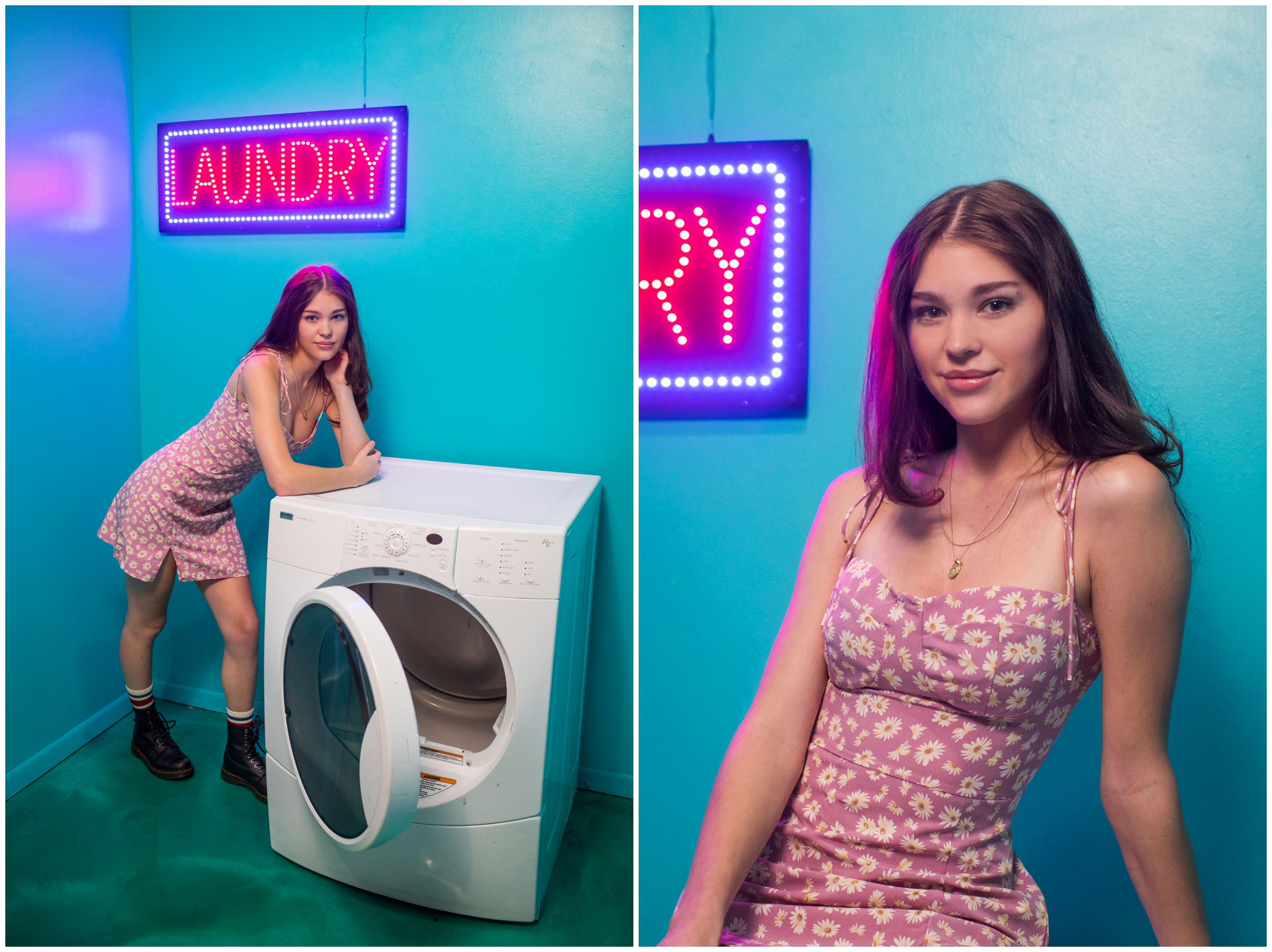 laundromat senior photography inspiration in Colorado 