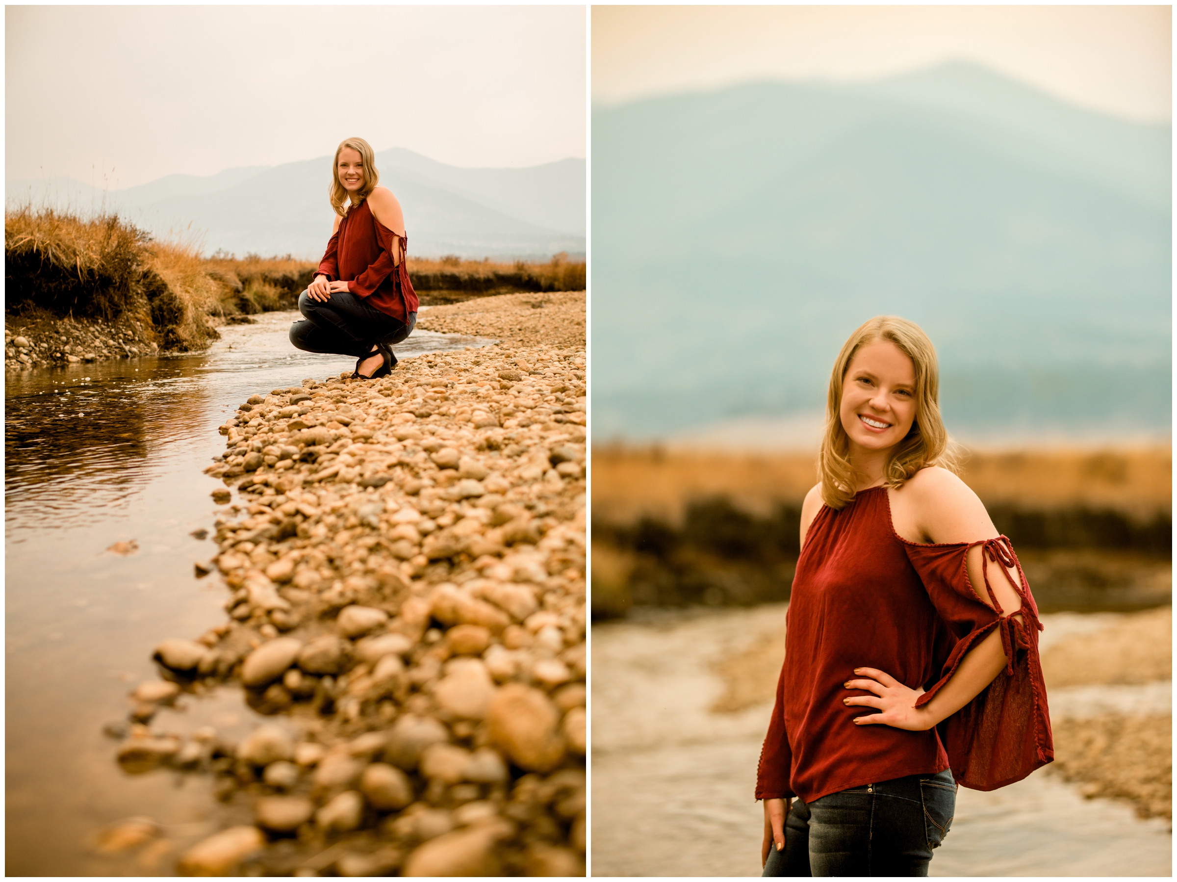 mountain river senior portraits in Moraine Park RMNP