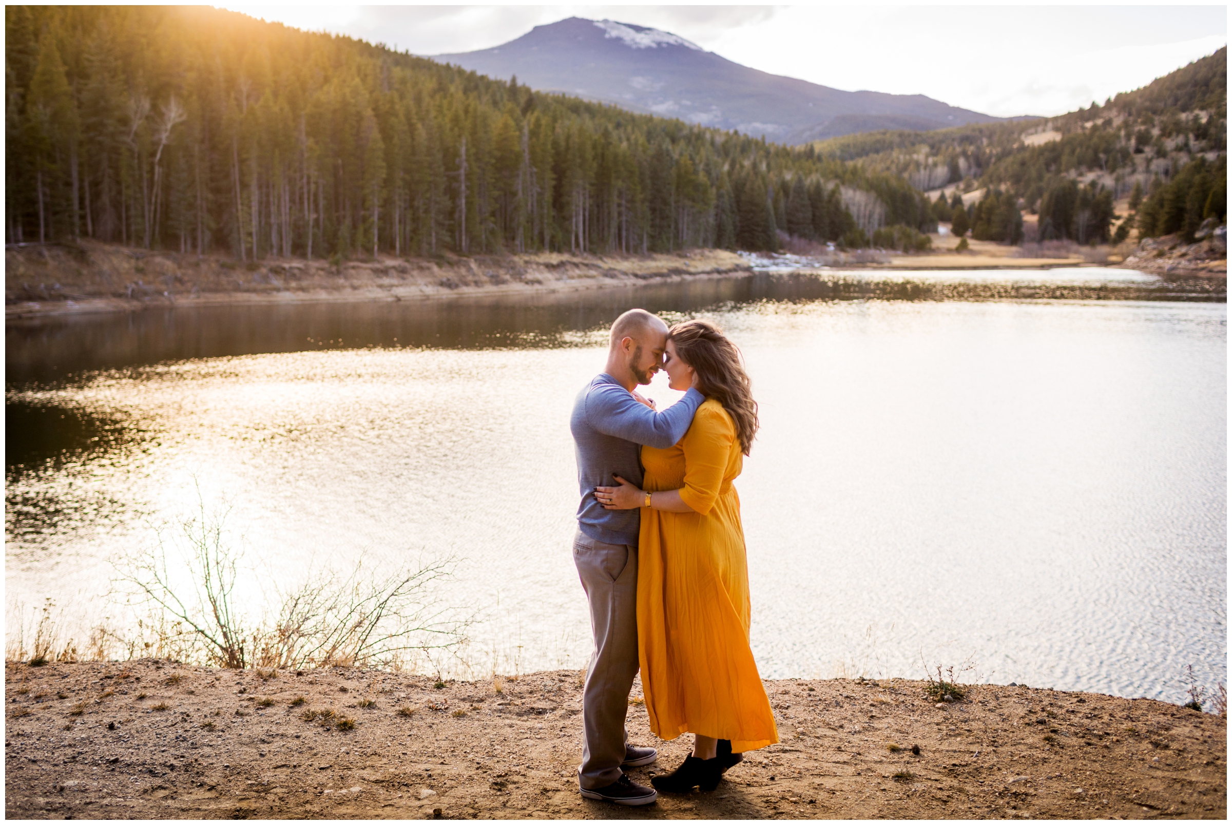 Evergreen Colorado engagement photos at Frosberg Park by CO mountain wedding photographer Plum Pretty Photography