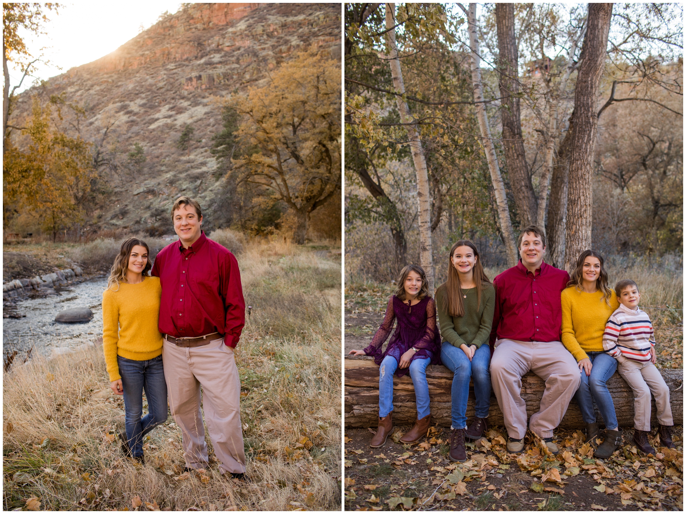 colorful fall family photography session in the Colorado foothills