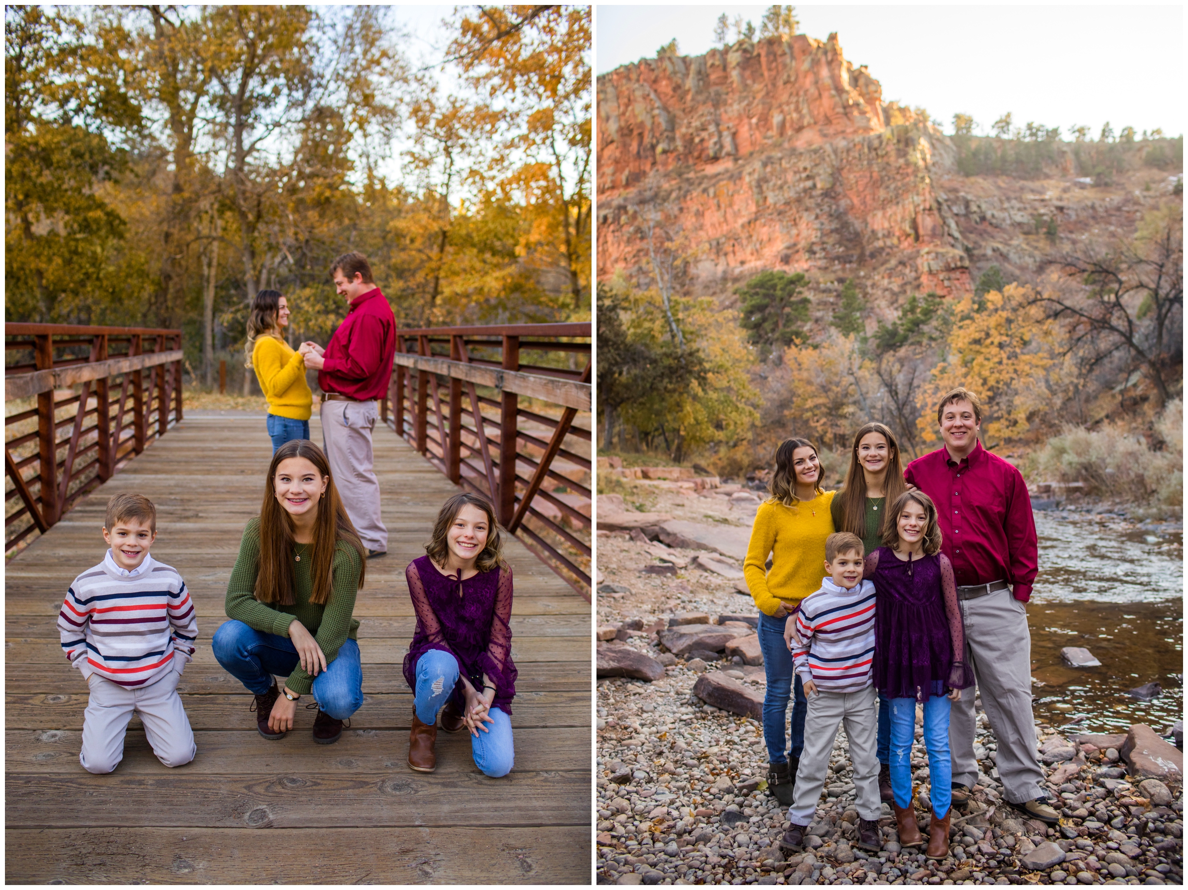 Colorado river family pictures at Lavern Johnson Park in Lyons