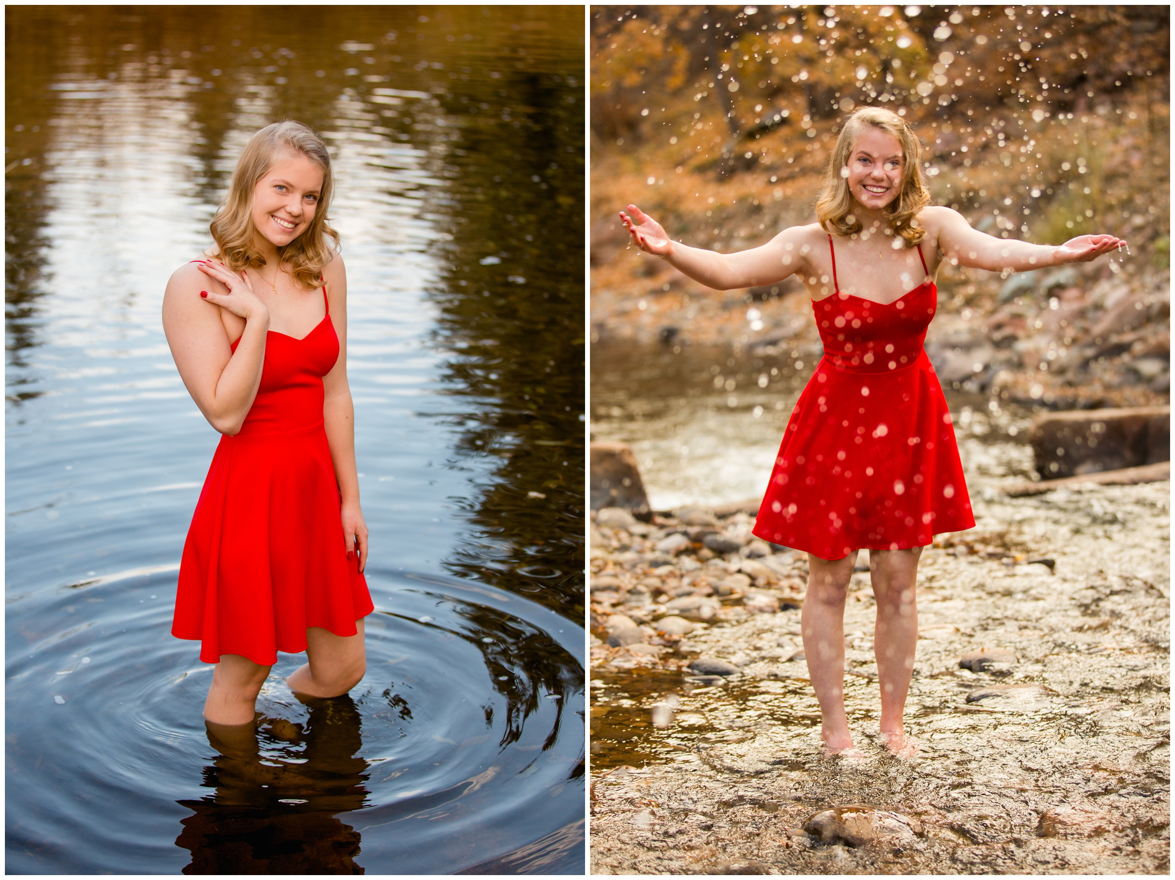 river senior pictures at Laverne Johnson Park in Lyons Colorado 