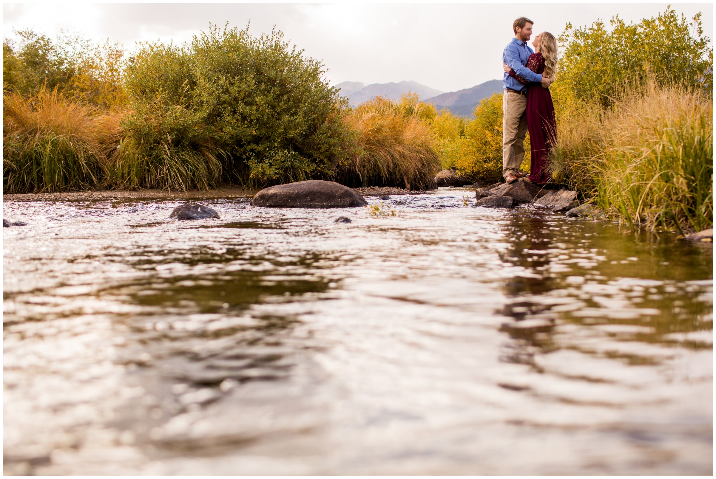 mountain river engagement photography inspiration in Estes Park