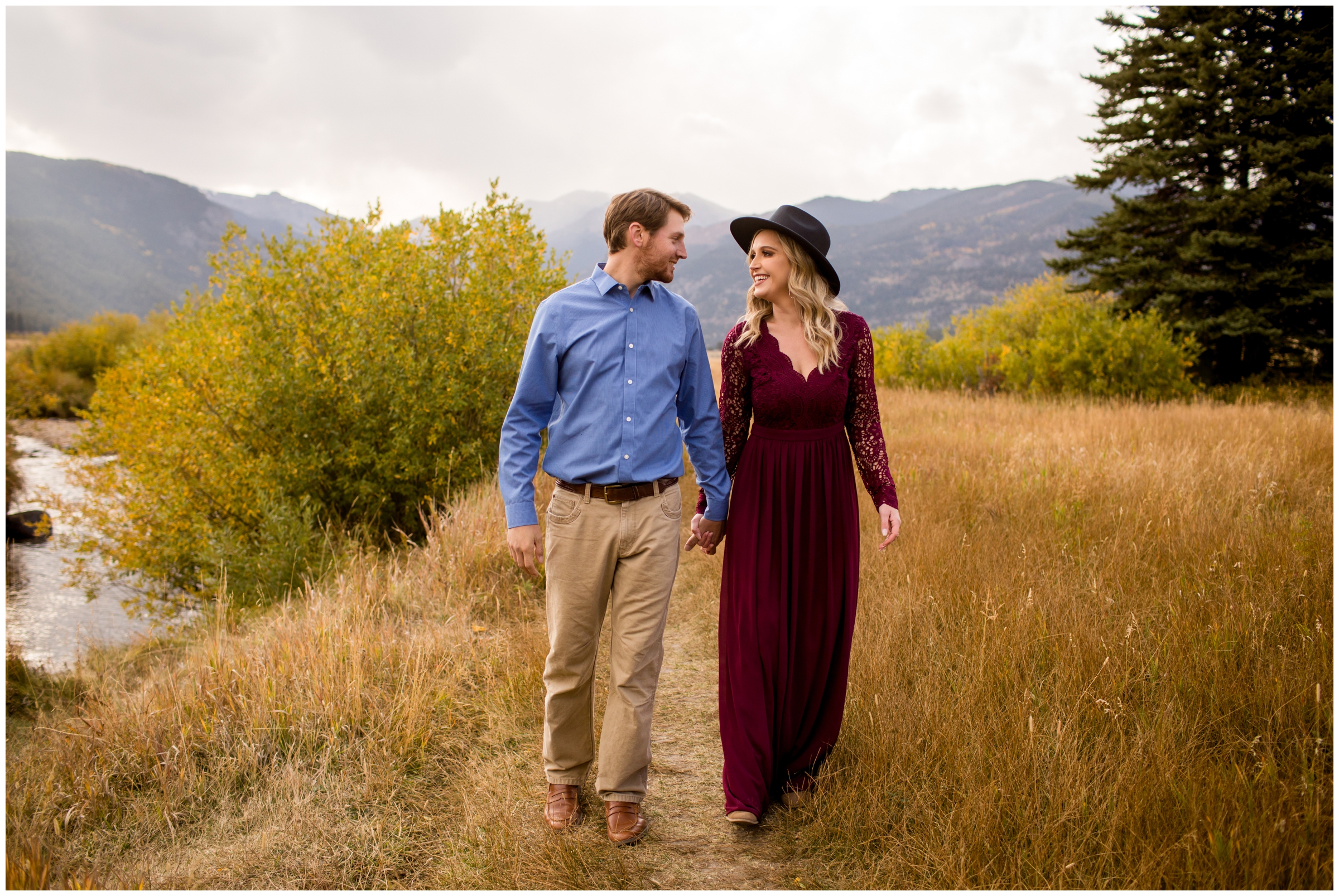 Colorado fall engagement photos in RMNP by Estes Park wedding photographer Plum Pretty Photography