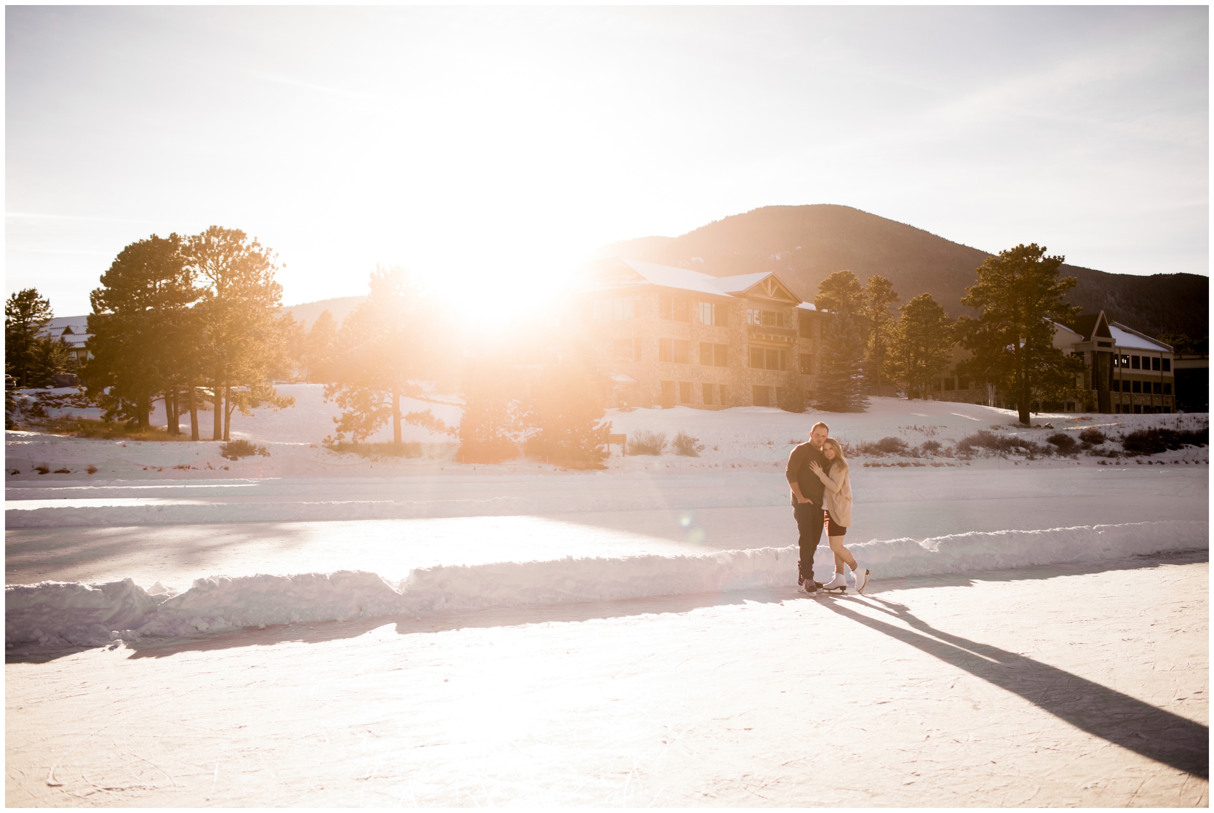 Evergreen Lake House ice skating engagement photograph inspiration 