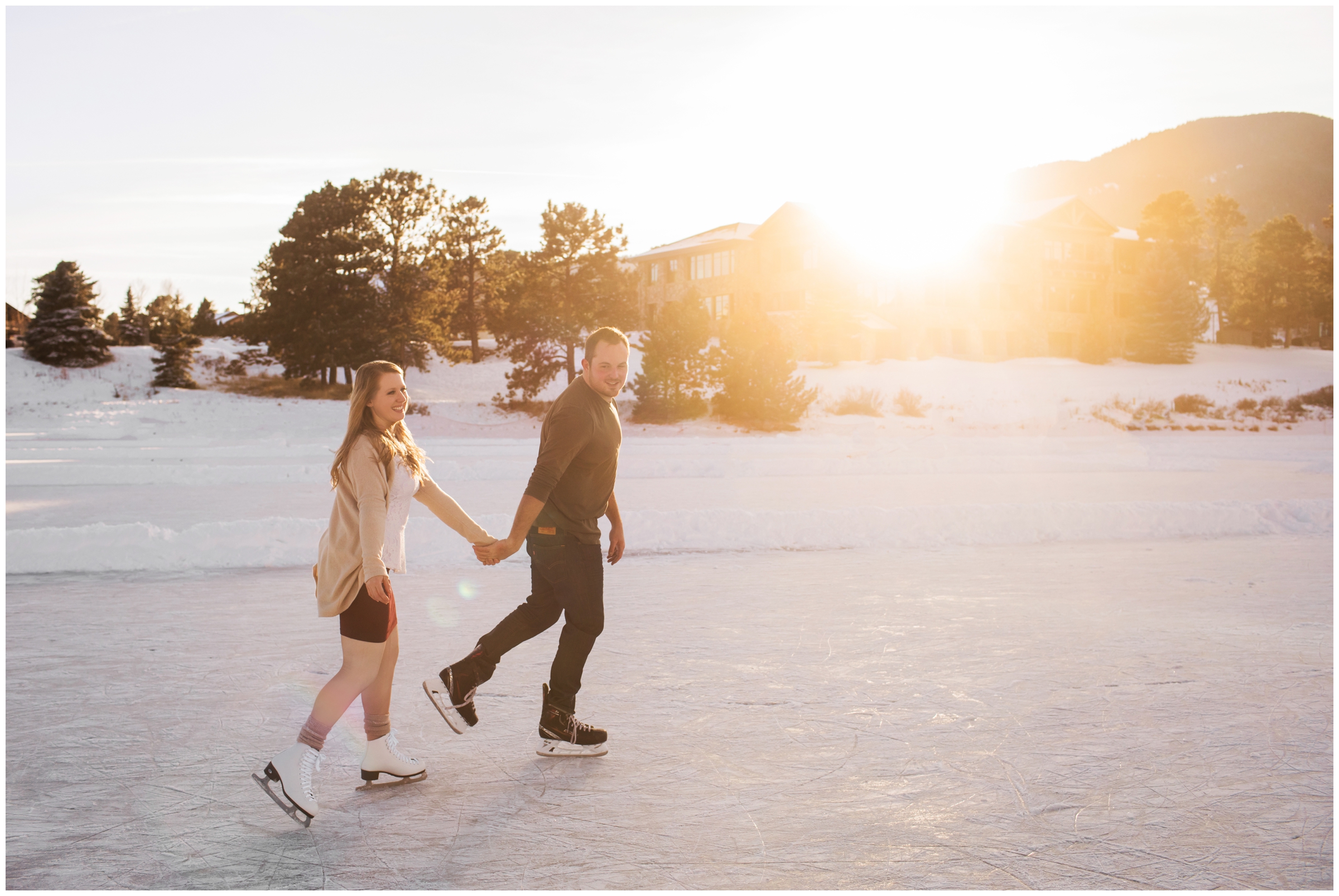 ice skating engagement pictures in Evergreen Colorado by Plum Pretty Photo 