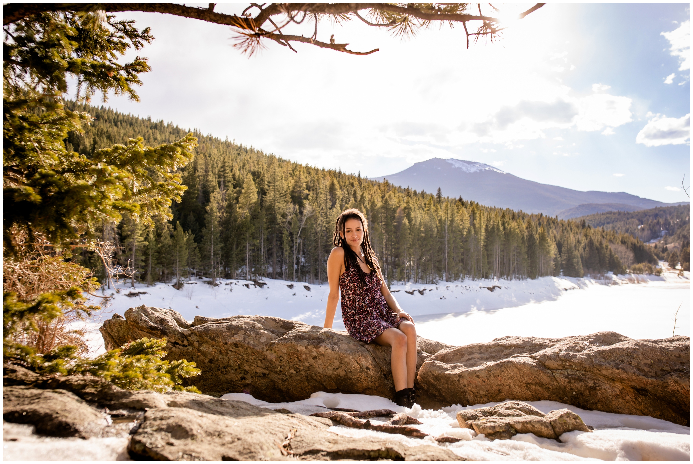 Senior pictures in Colorado mountains by Evergreen portrait photographer Plum Pretty Photography