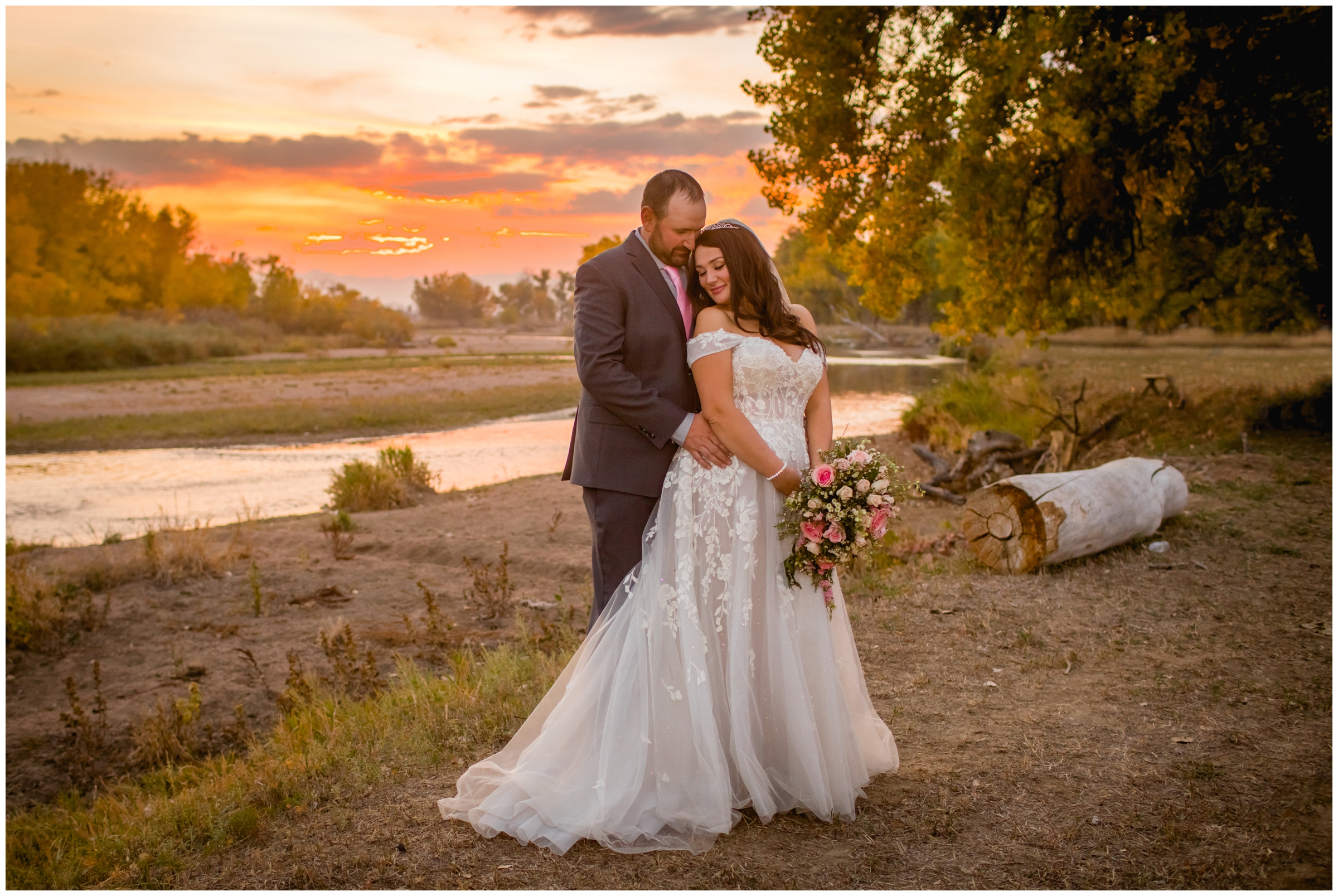 rustic Colorado wedding photography at sunset by Platteville CO photographer Plum Pretty Photography