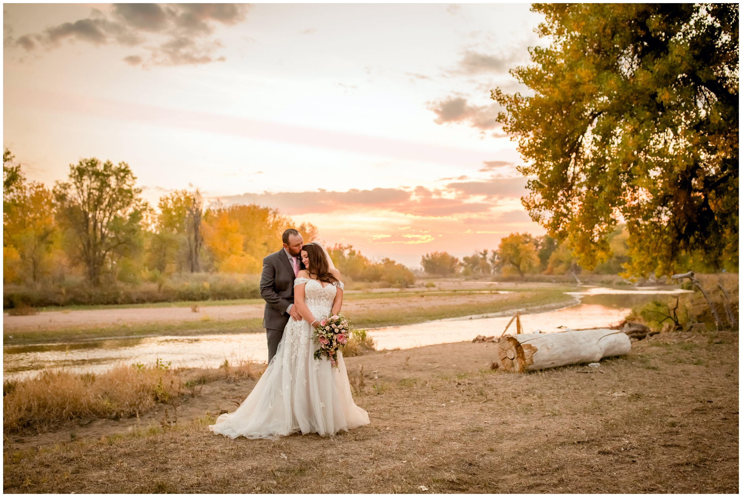 sunset wedding photography on a rustic farm in Platteville Colorado 