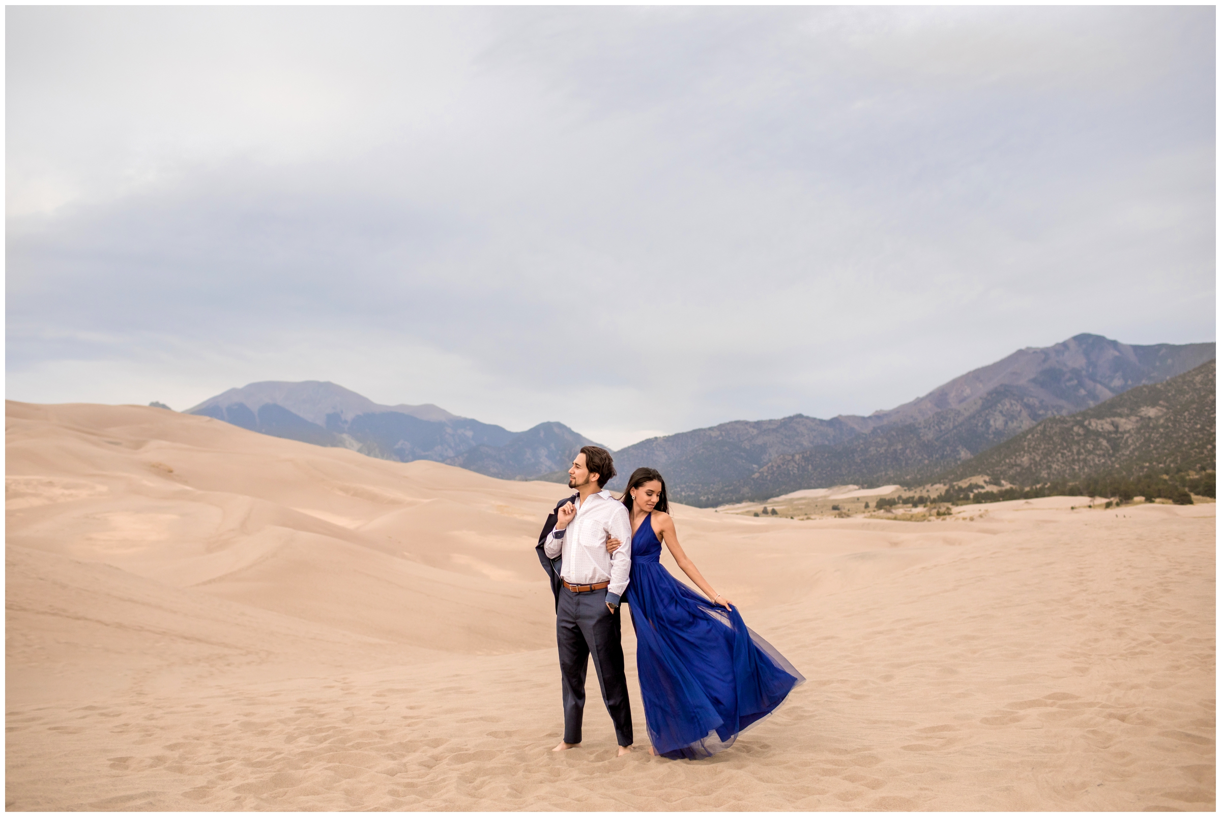 Sand Dunes CO engagement photos by Colorado wedding photographer Plum Pretty Photography