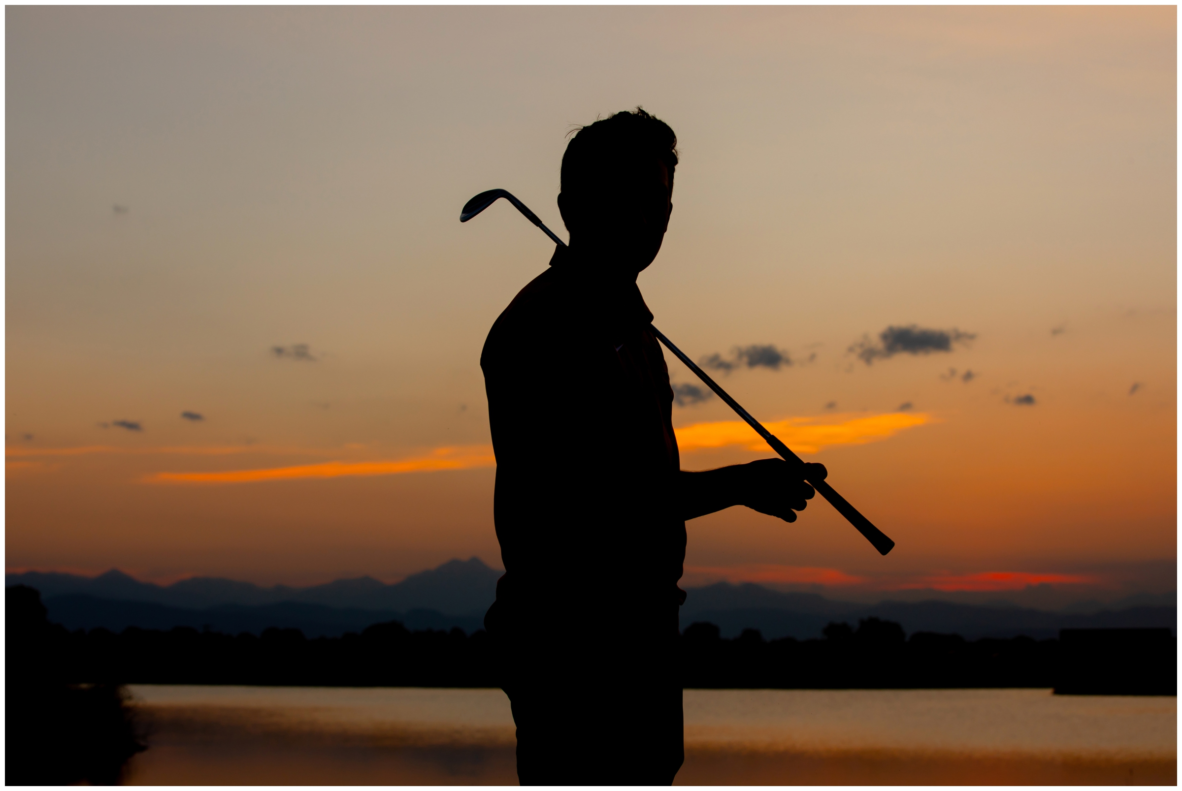 unique golf silhouette senior photography inspiration by Plum Pretty Photography 