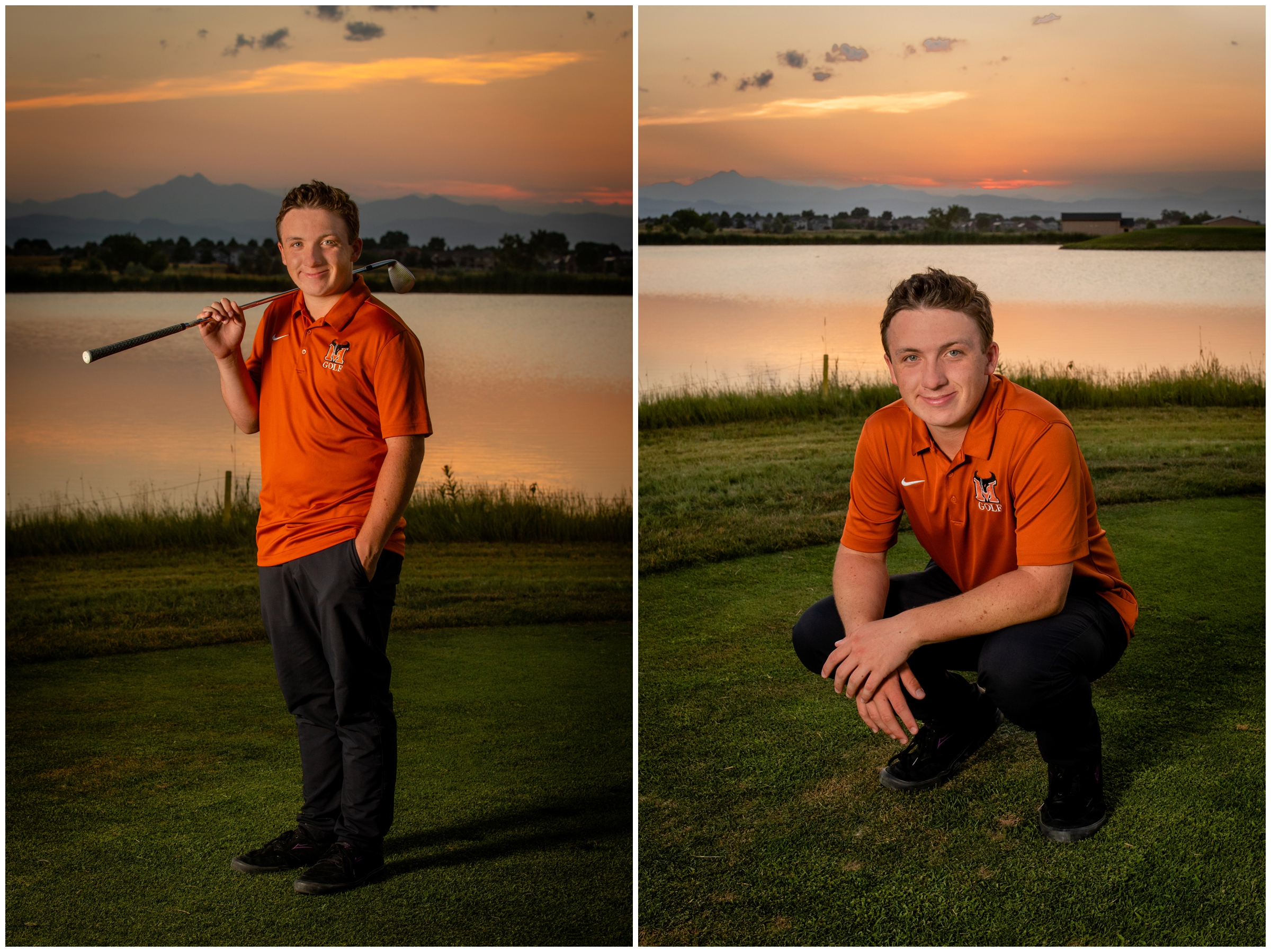 Colorado golf senior photos at Saddleback Golf Club by Firestone portrait photographer Plum Pretty Photography