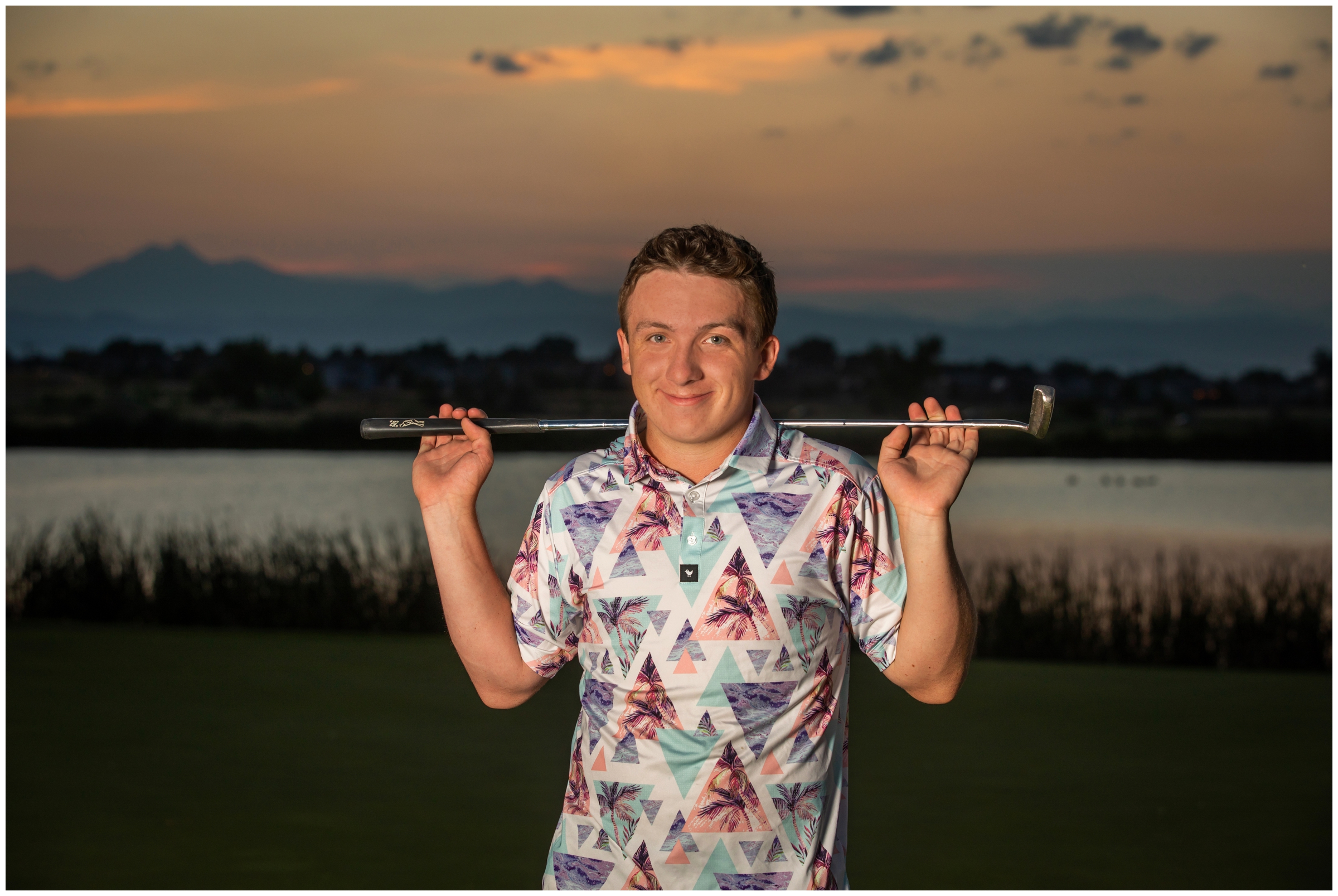 golf senior photography session at Saddleback in Firestone Colorado 