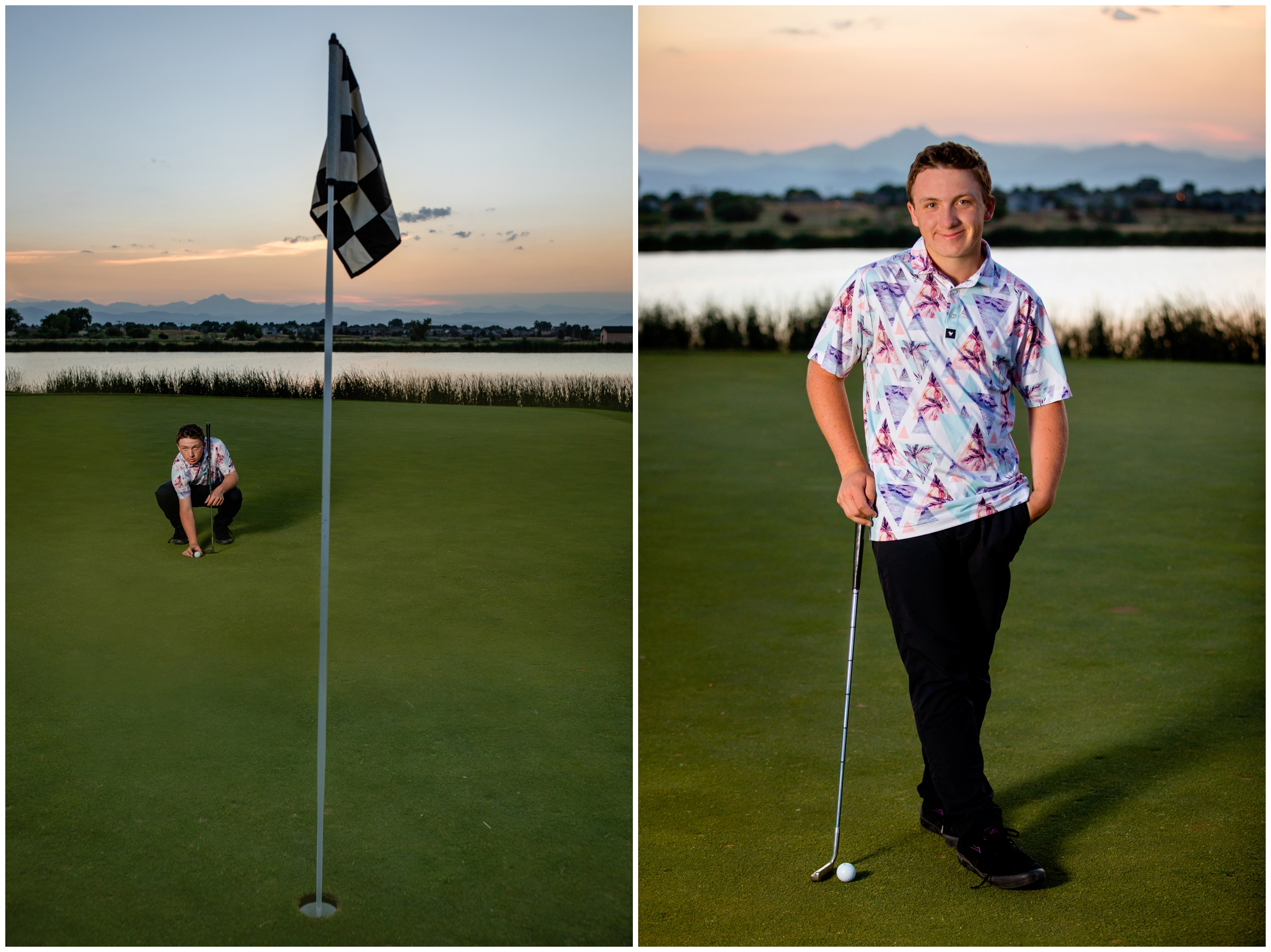 Colorado golf senior photos at Saddleback Golf Club by Firestone portrait photographer Plum Pretty Photography