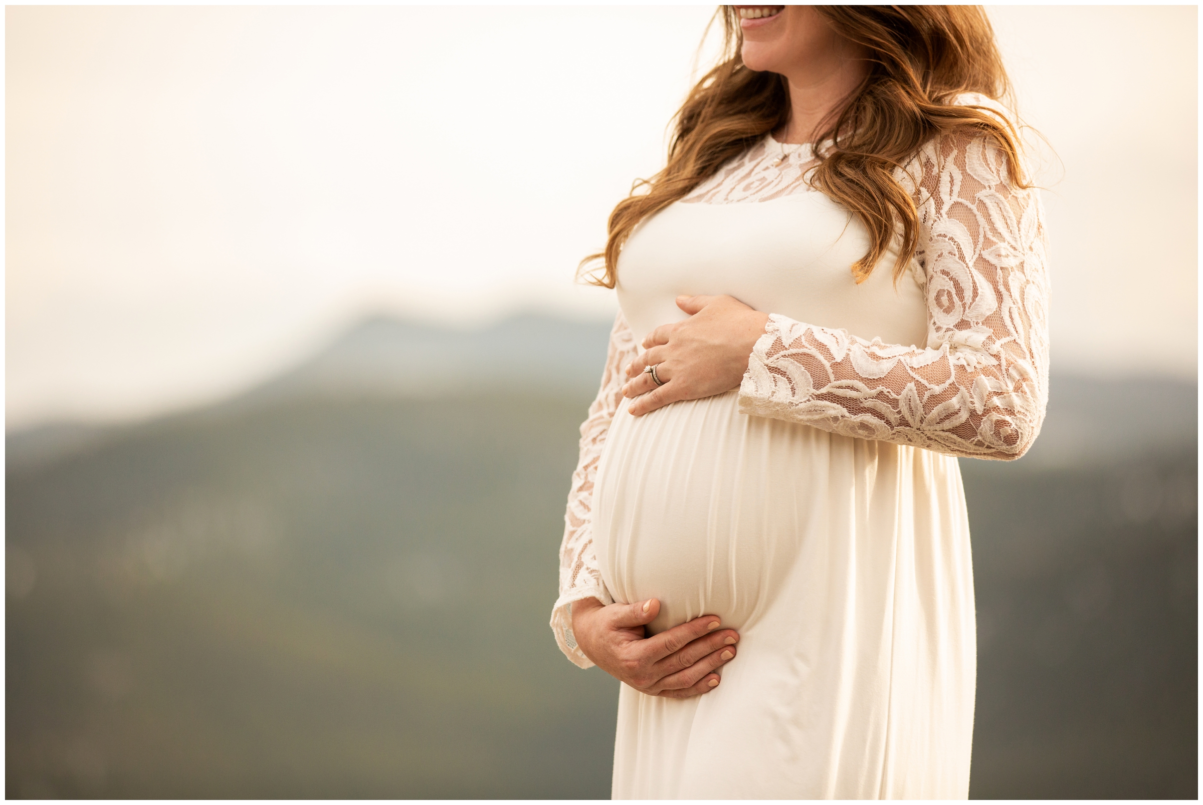 Ivory lace maternity gown 
