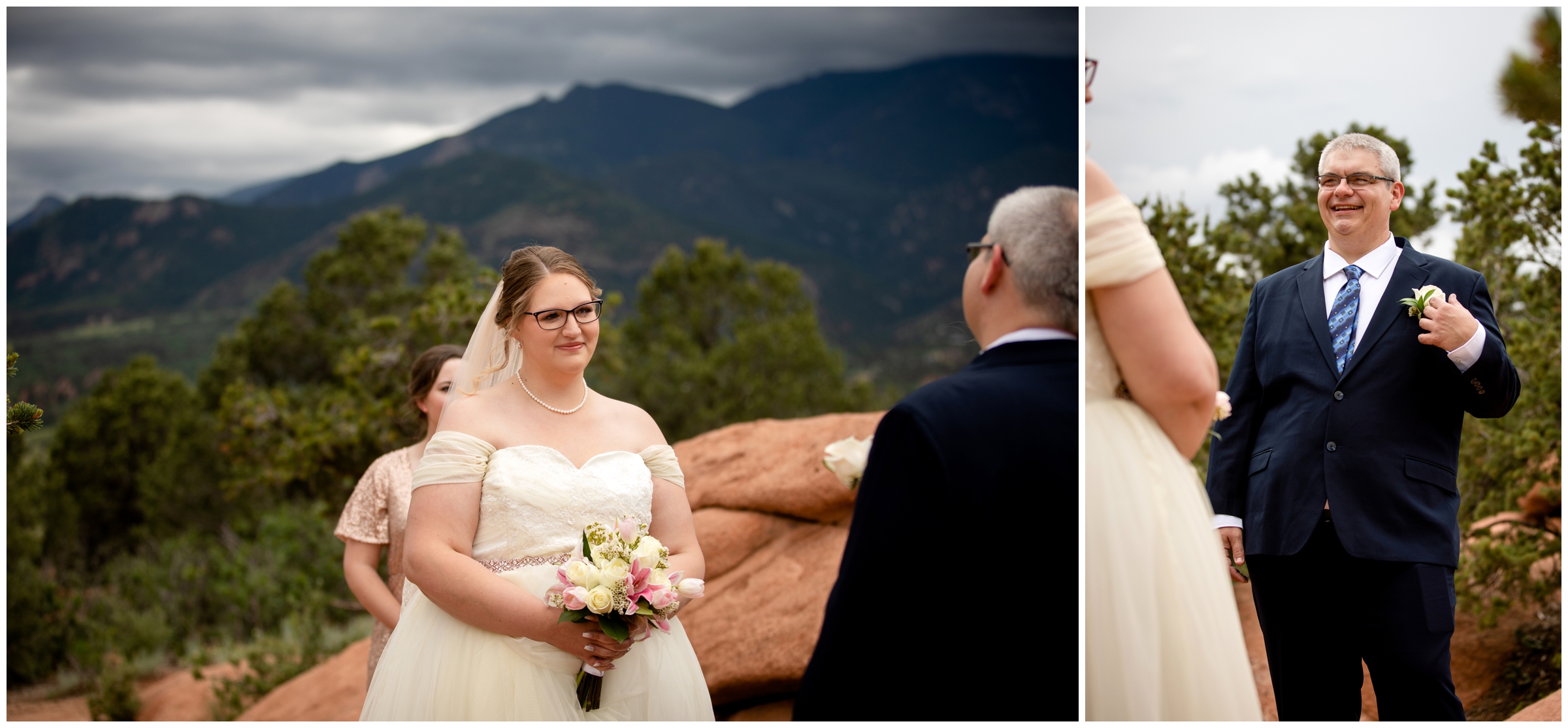 couple saying their vows during intimate micro wedding at Garden of the Gods in Colorado Springs 