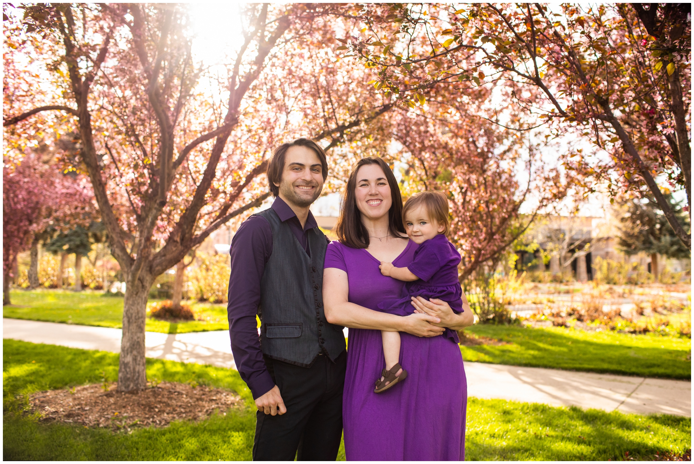 Longmont spring family pictures at Roosevelt Park rose gardens by Colorado portrait photographer Plum Pretty Photography