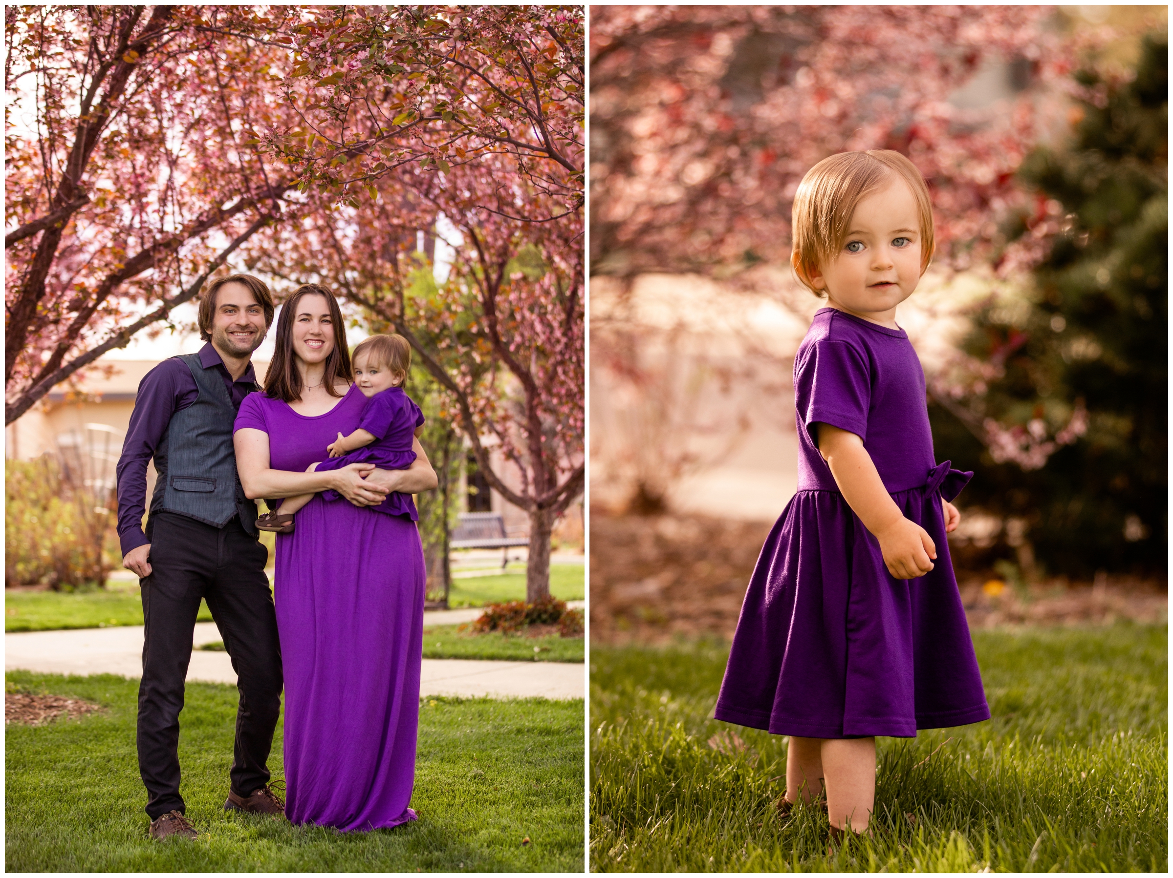 Longmont spring family pictures at Roosevelt Park rose gardens by Colorado portrait photographer Plum Pretty Photography