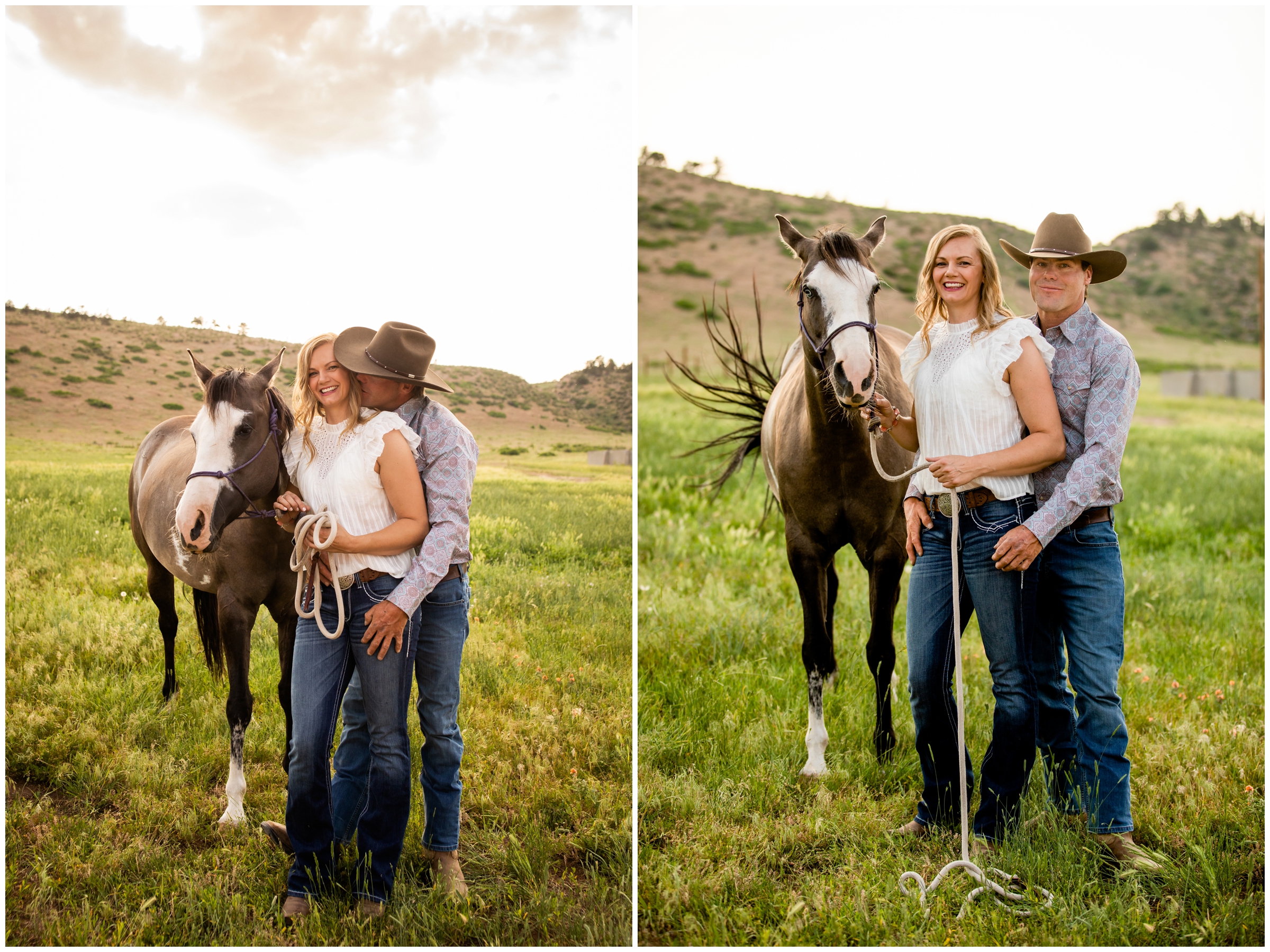 Northern Colorado couples photos with horses and dogs by CO portrait photographer Plum Pretty Photography