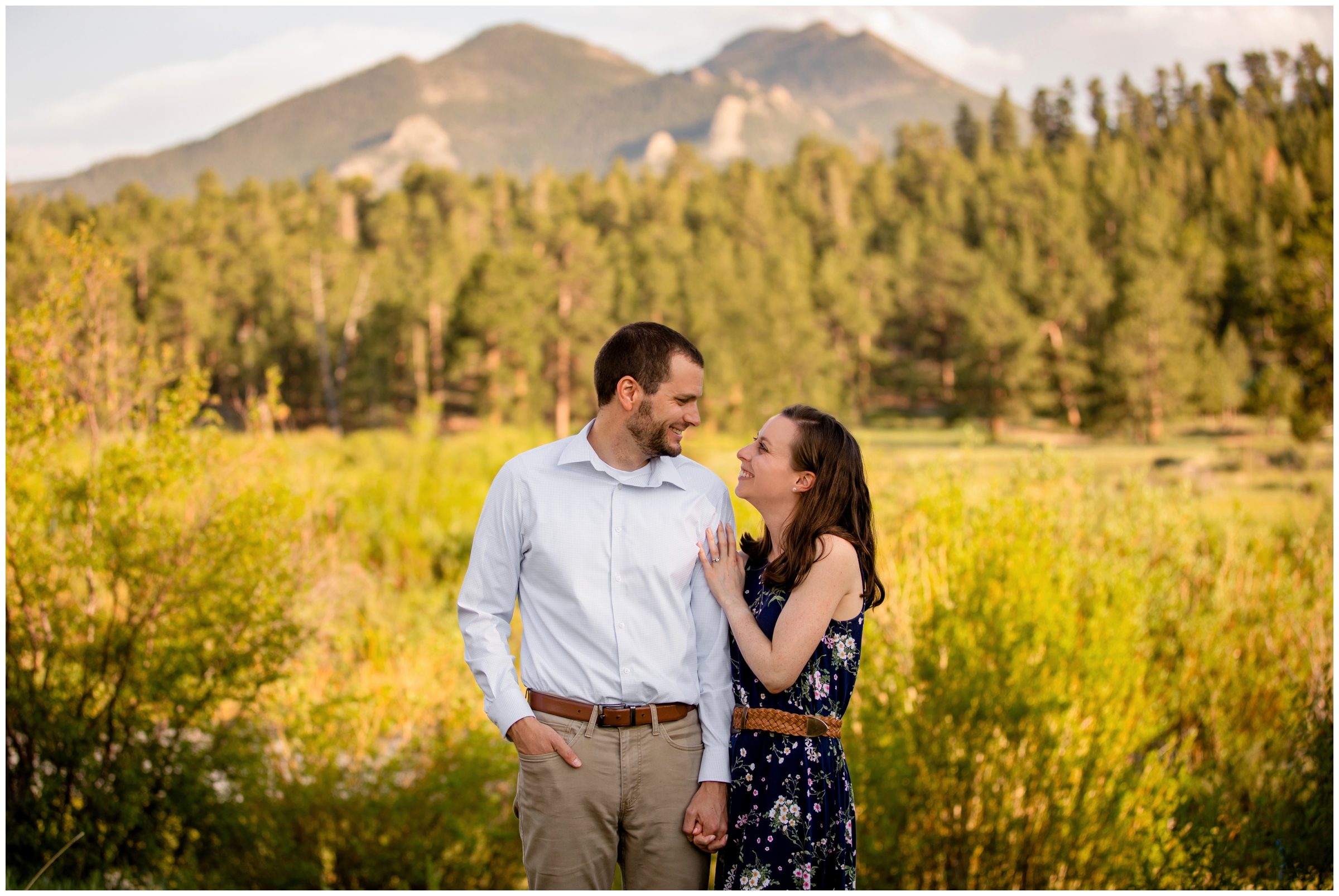 mountain engagement portraits in Estes Park Colorado 