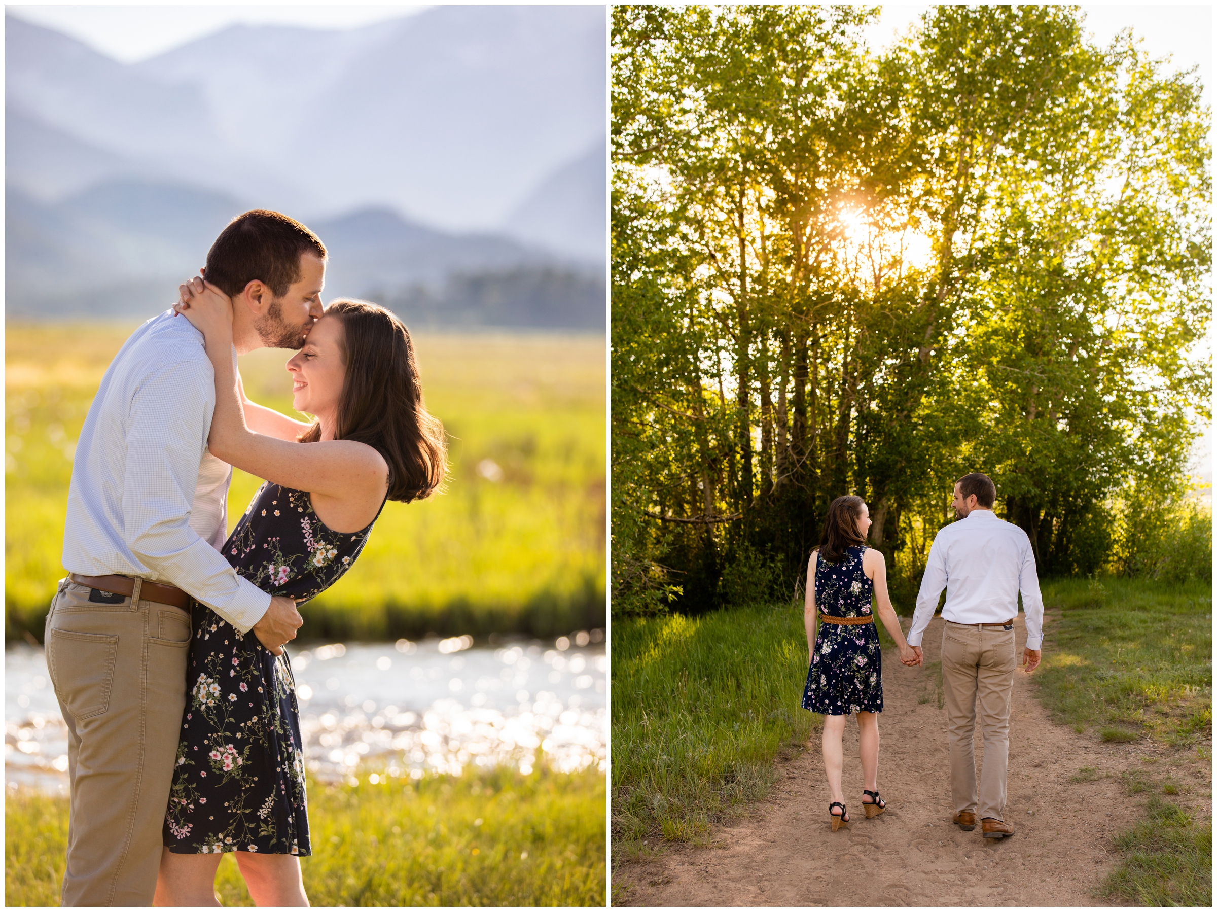 RMNP summer engagement photos at Moraine Park and Sprague Lake by Estes Park Colorado wedding photographer Plum Pretty Photography
