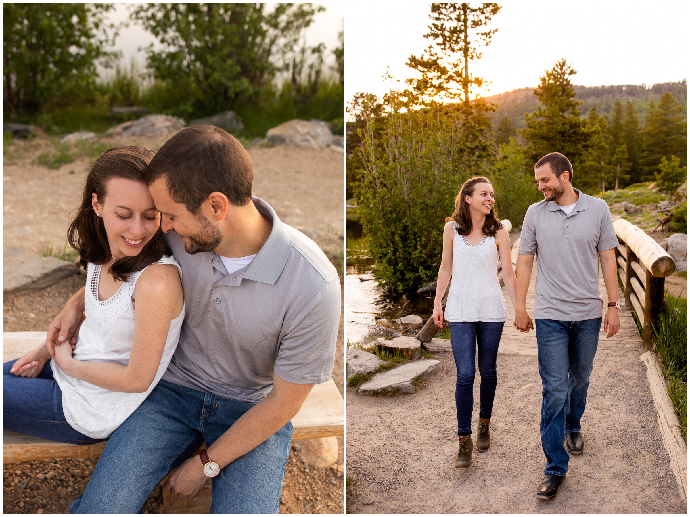 RMNP summer engagement photos at Moraine Park and Sprague Lake by Estes Park Colorado wedding photographer Plum Pretty Photography