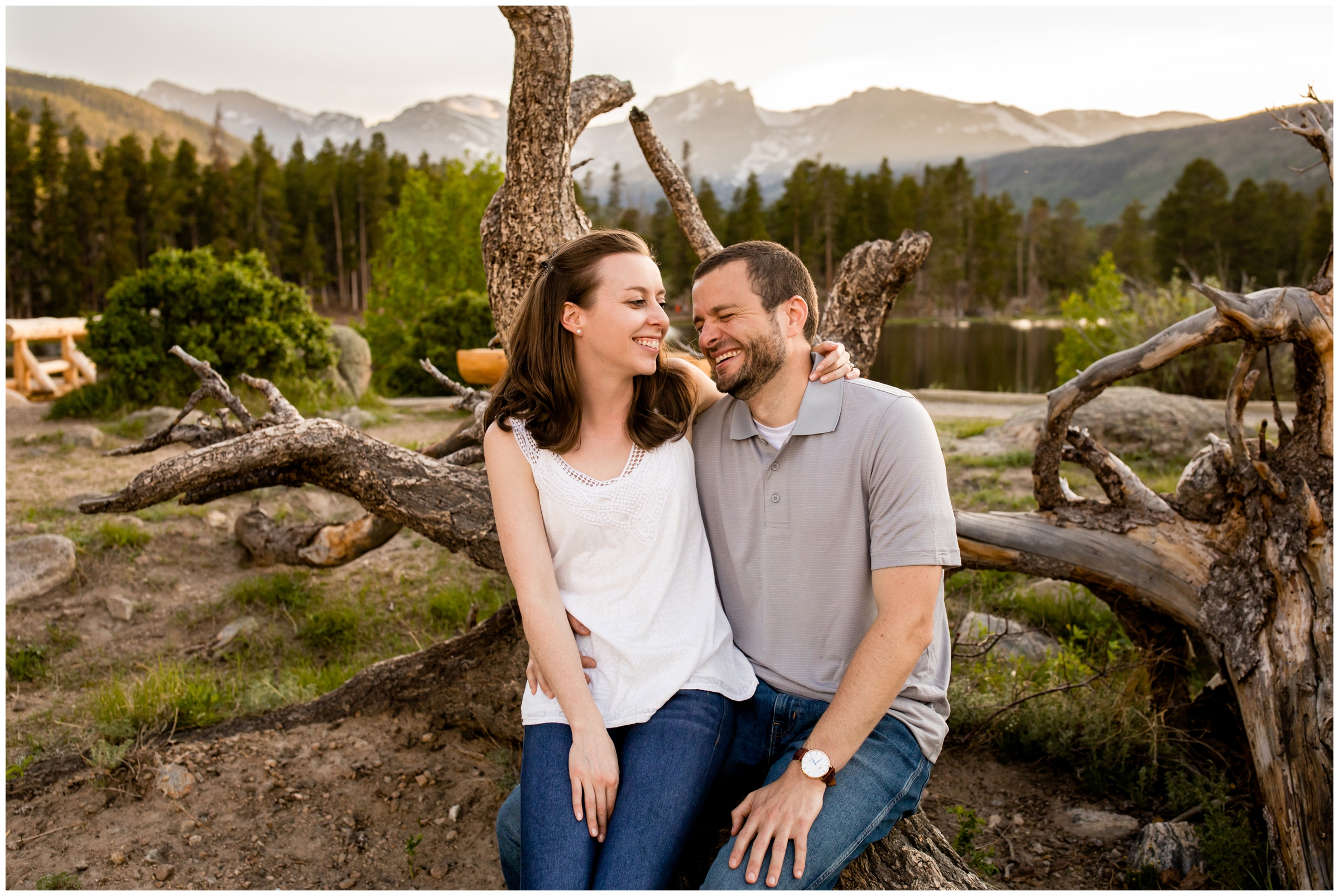 mountain couples photos at Sprague Lake in Estes Park Colorado 