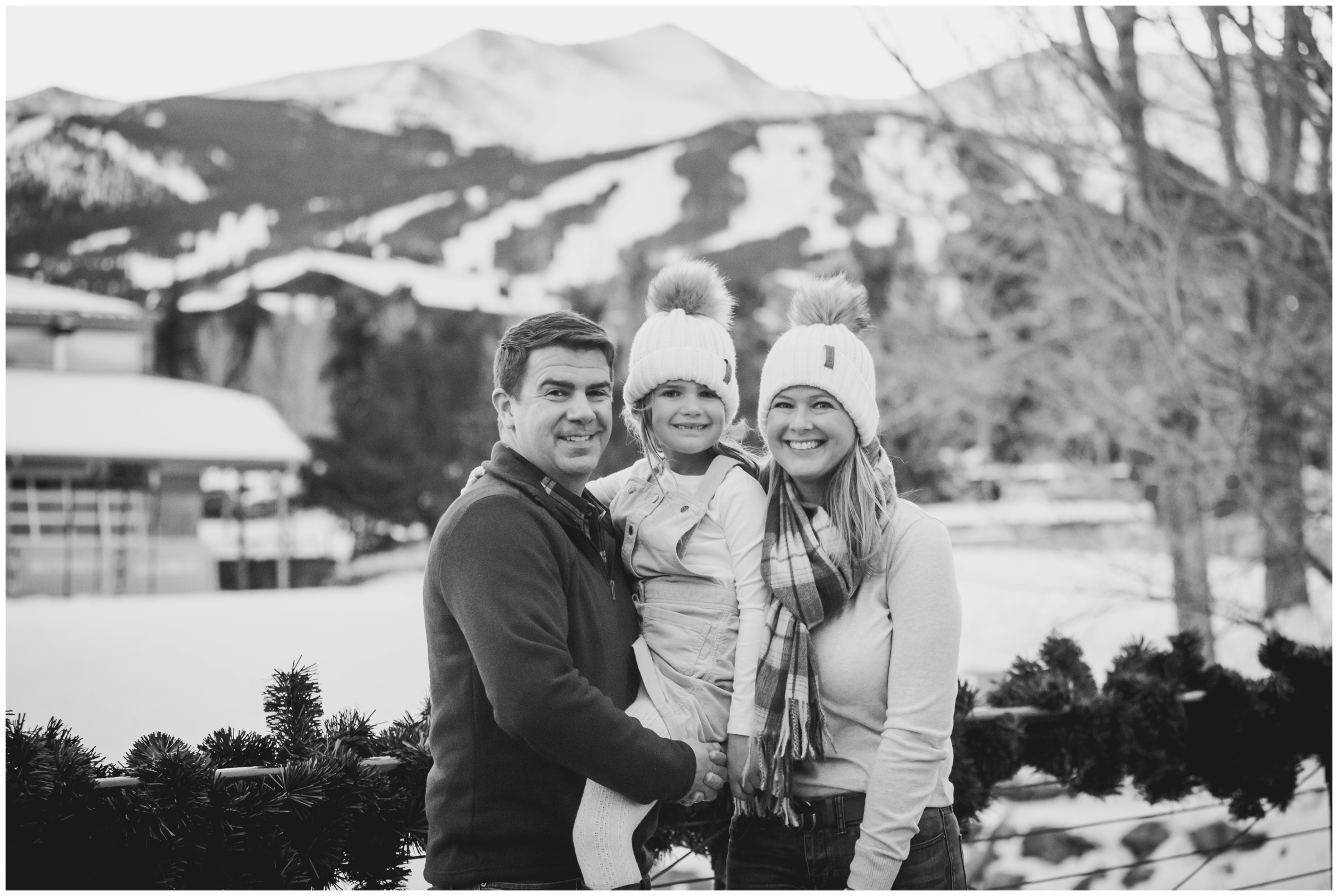 winter family photography inspiration in downtown Breckenridge Colorado 