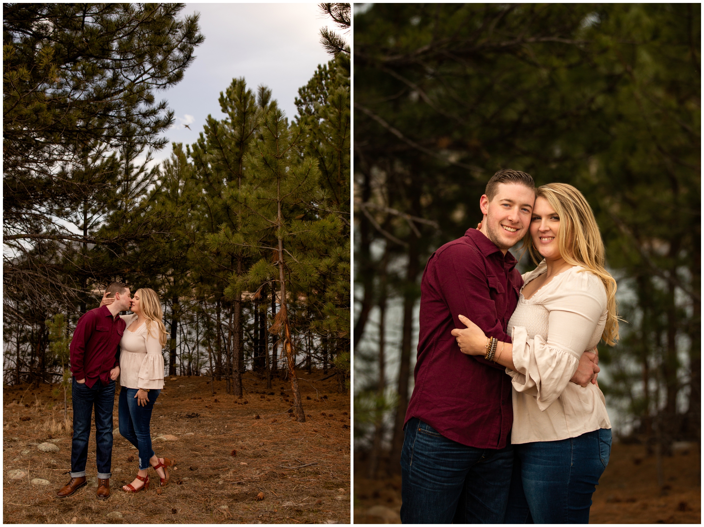 forest engagement pictures in the colorado mountains 