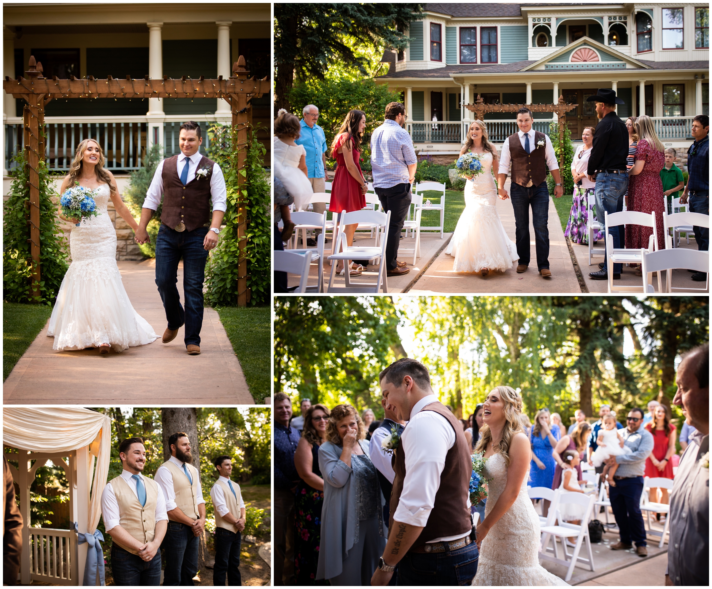 outdoor wedding ceremony at Tapestry House Fort Collins 