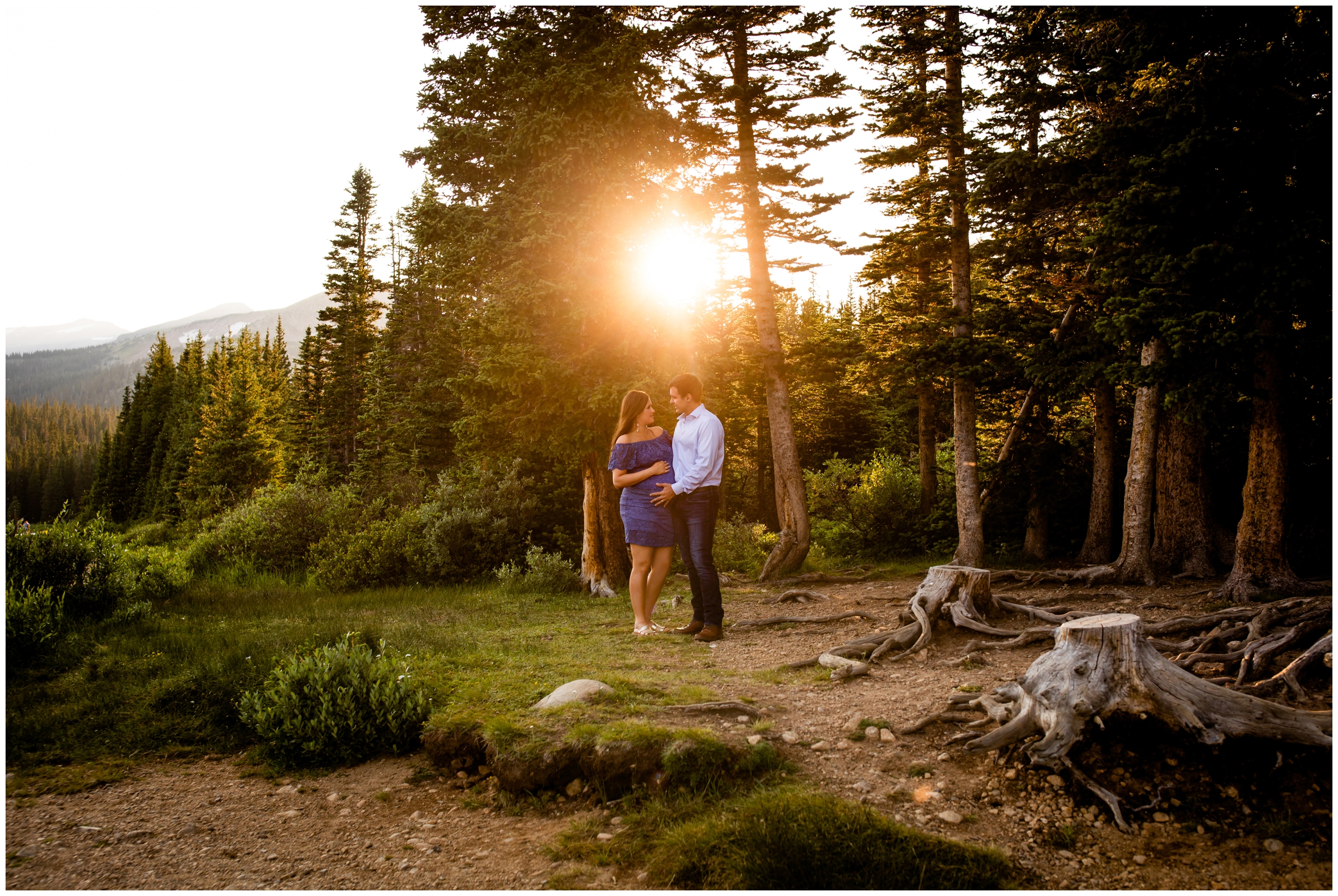 Sunny golden hour pregnancy photography inspiration in Colorado 