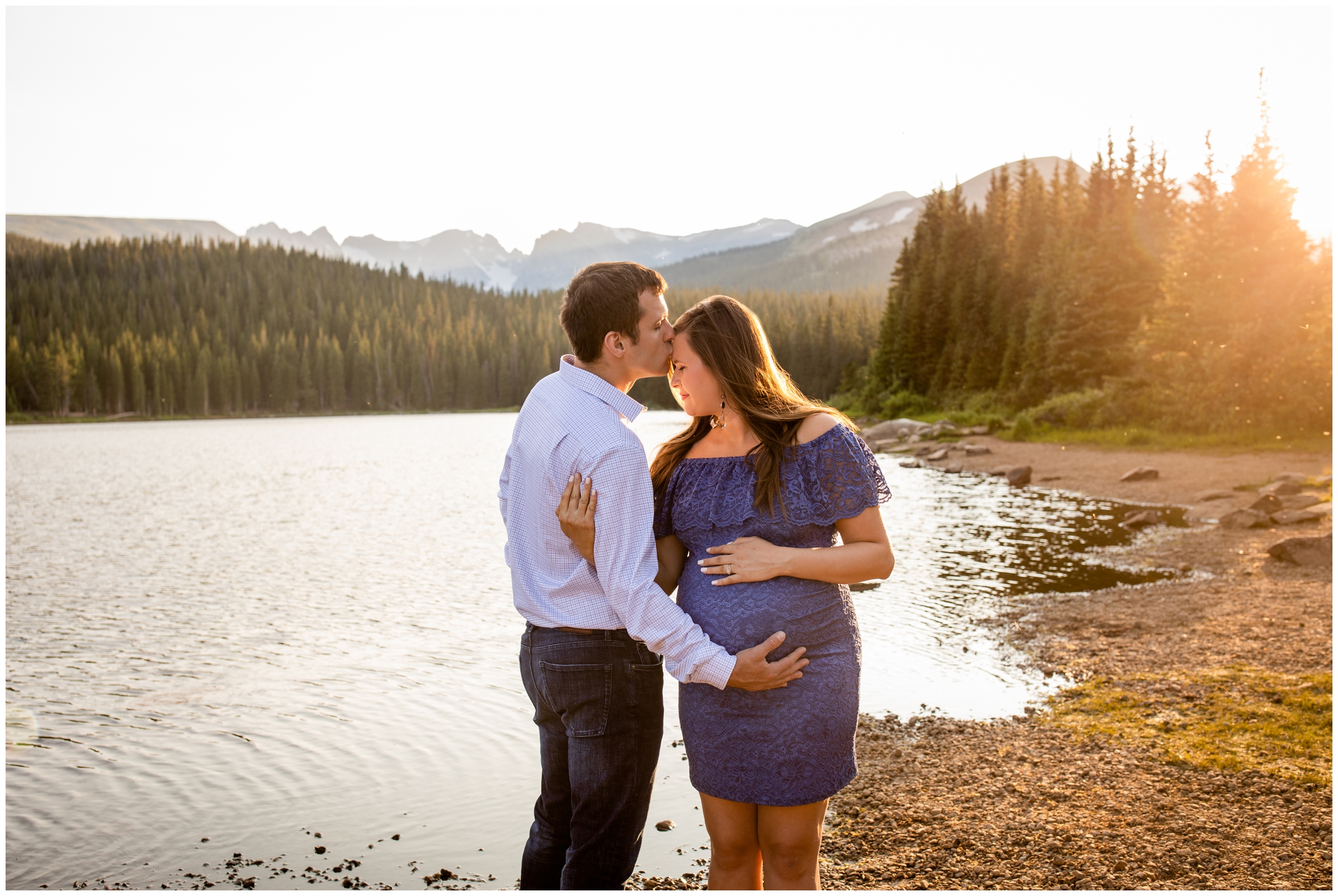 Lake maternity pictures in Colorado mountains by plum pretty photo 