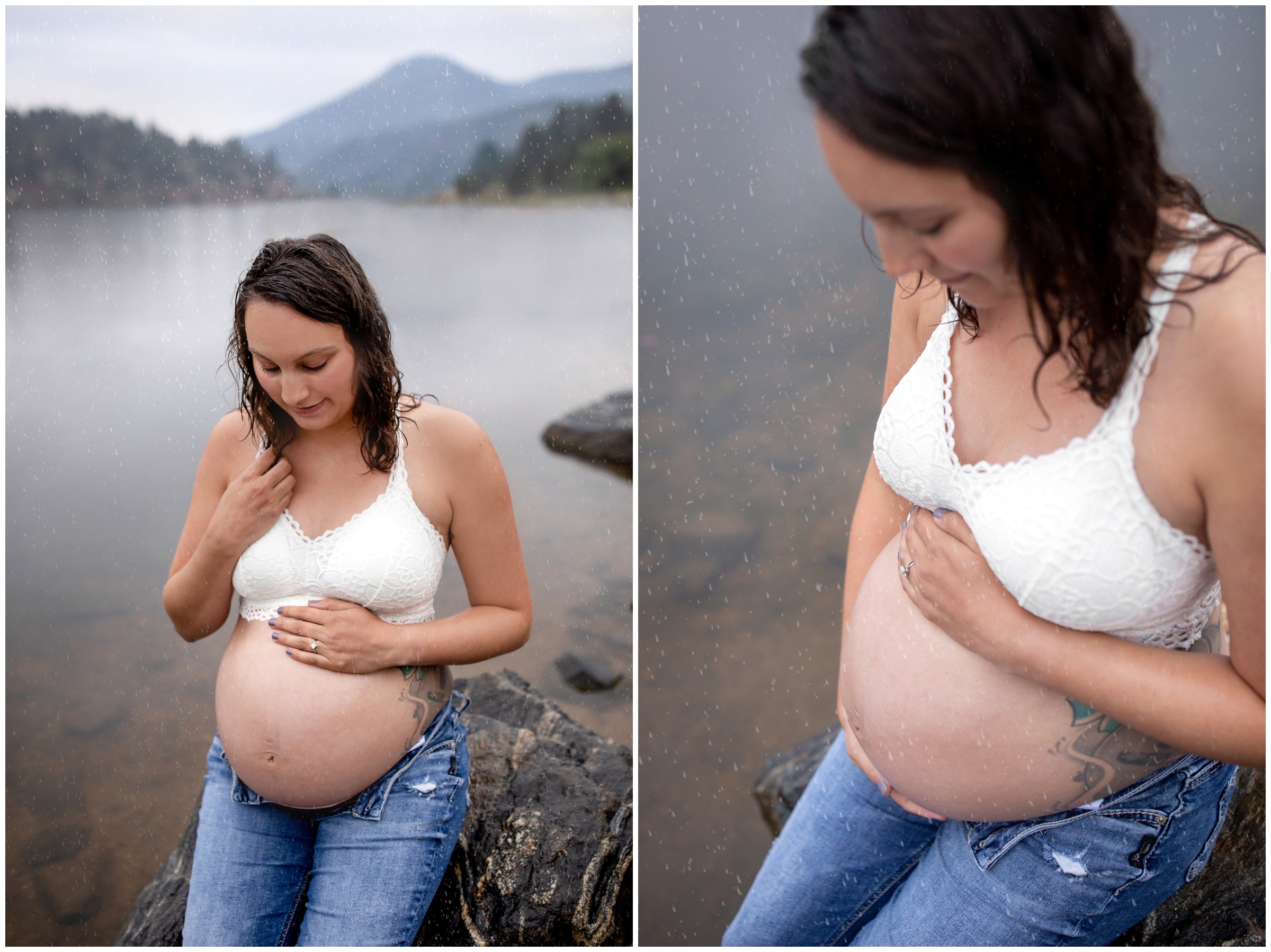 Evergreen Colorado maternity photos at Evergreen Lake House by CO portrait photographer Plum Pretty Photography 
