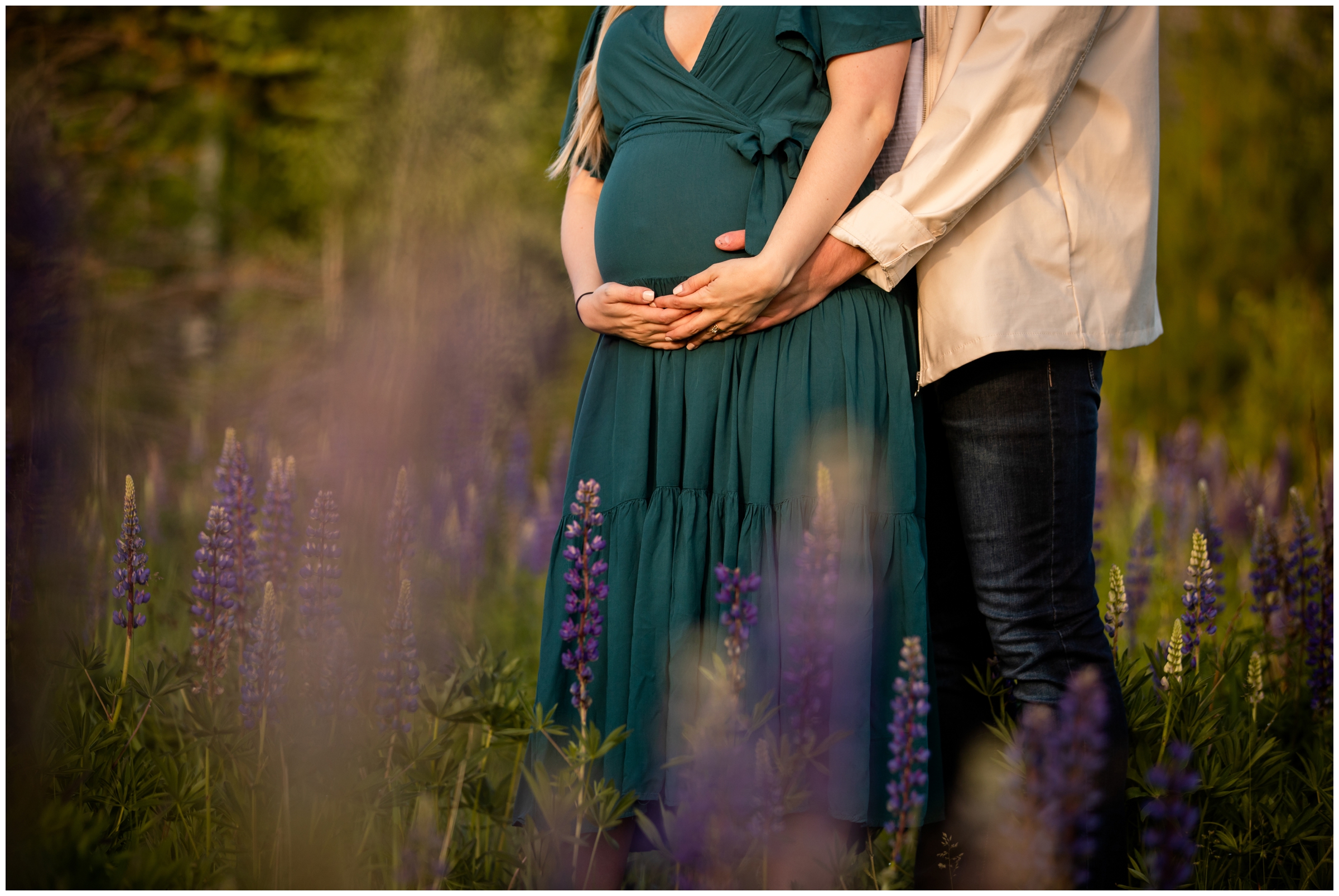 Colorado maternity photos in a wildflower field by Grand Lake photographer Plum Pretty Photography 