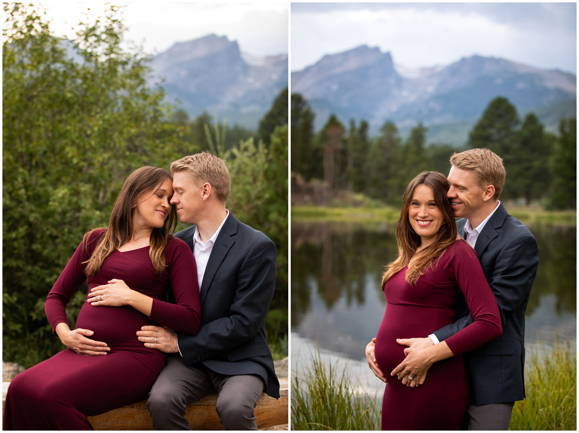 RMNP maternity portraits at Sprague Lake by best Colorado photographer Plum Pretty Photography