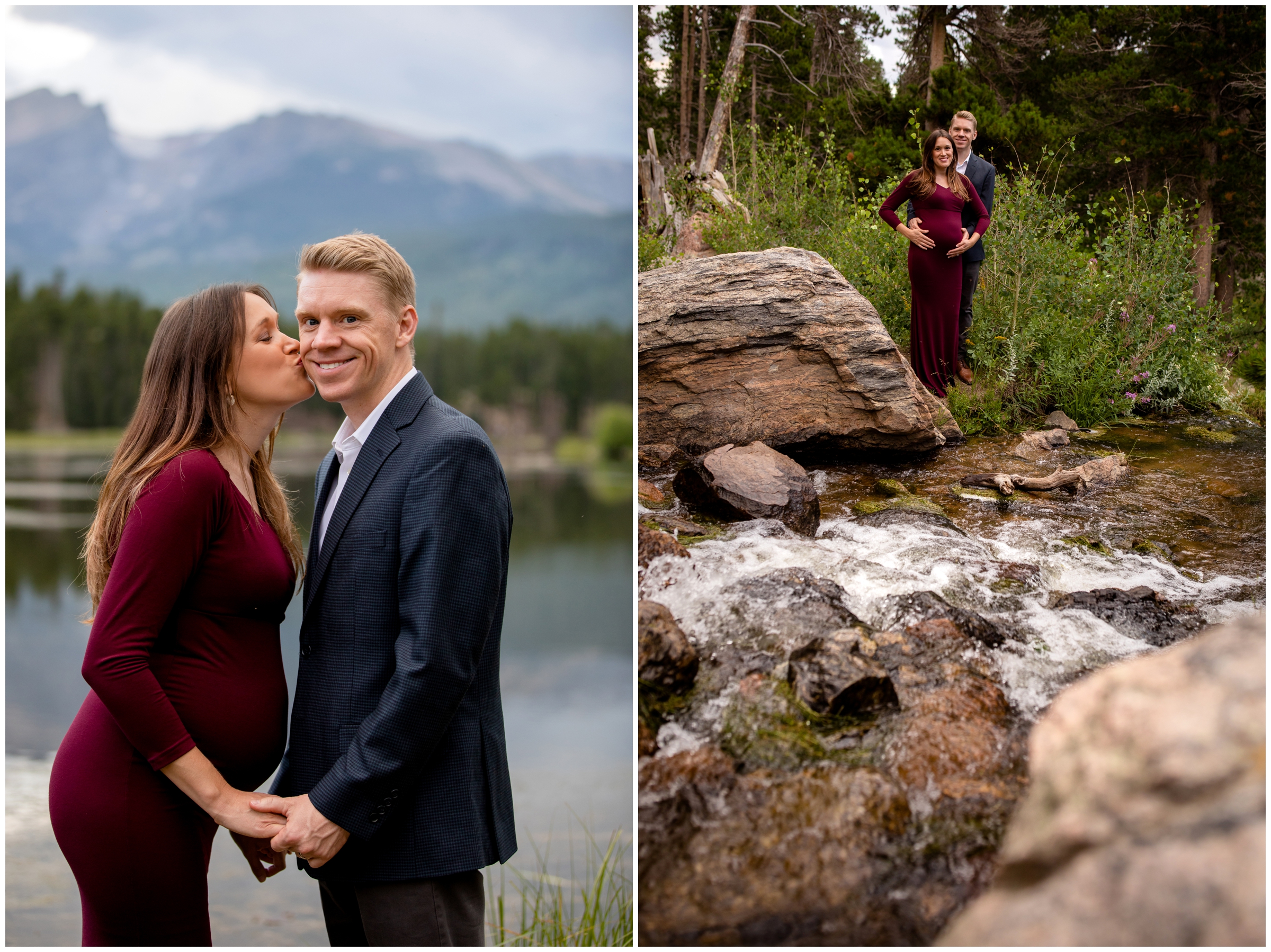 RMNP maternity portraits at Sprague Lake by best Colorado photographer Plum Pretty Photography
