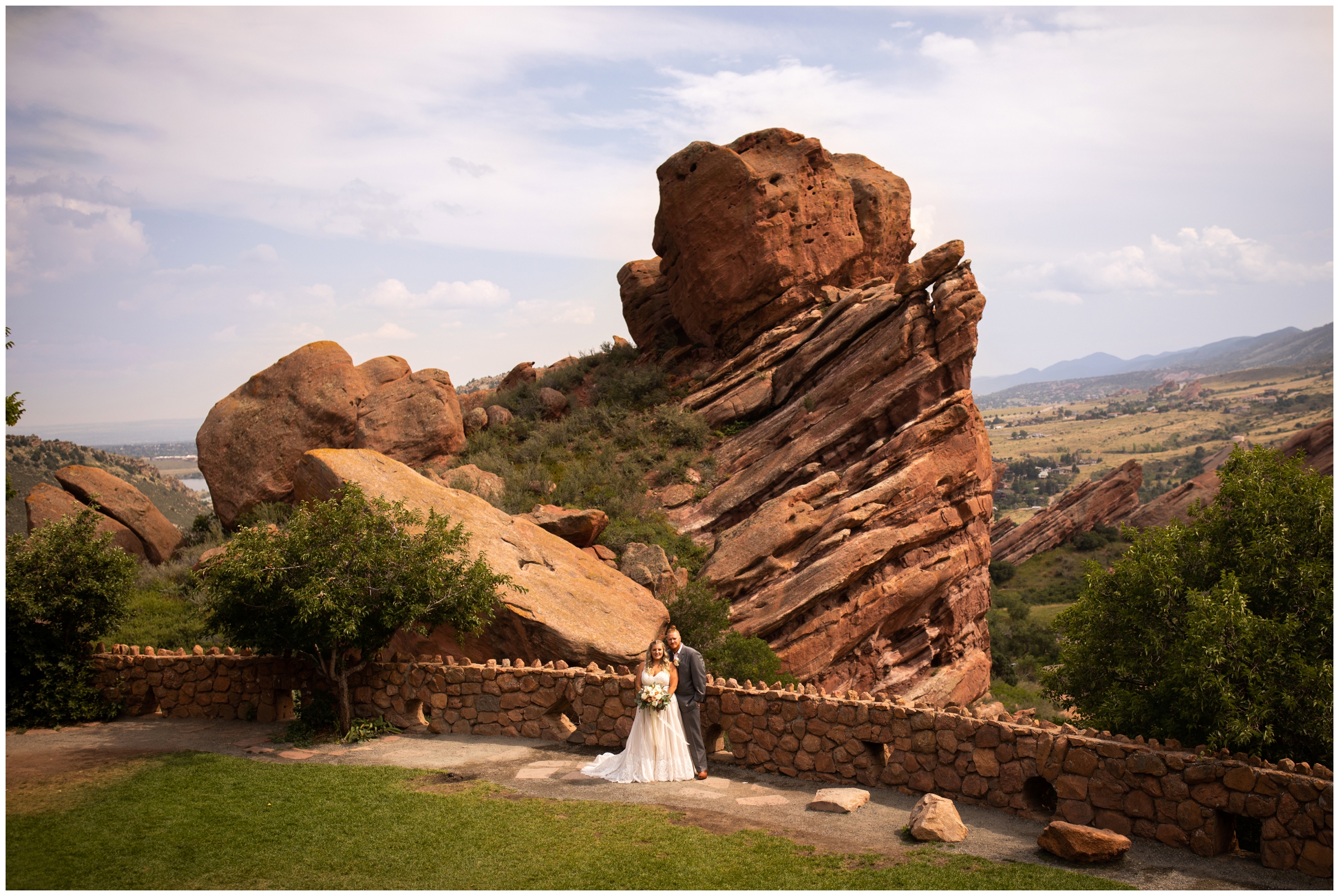 Red Rocks wedding pictures at the Trading Post by Colorado wedding photographer Plum Pretty Photography