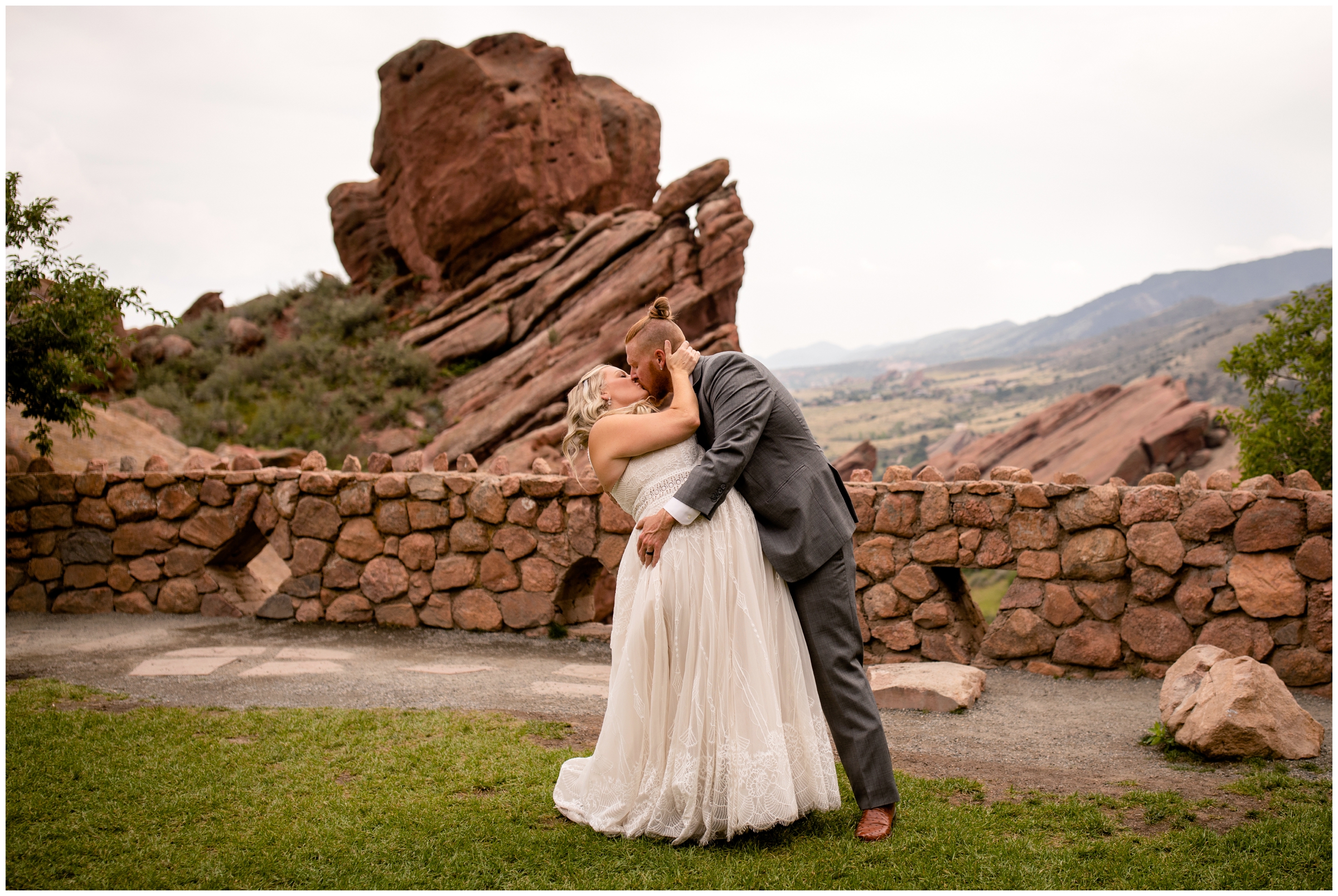 Red Rocks wedding pictures at the Trading Post by Colorado wedding photographer Plum Pretty Photography