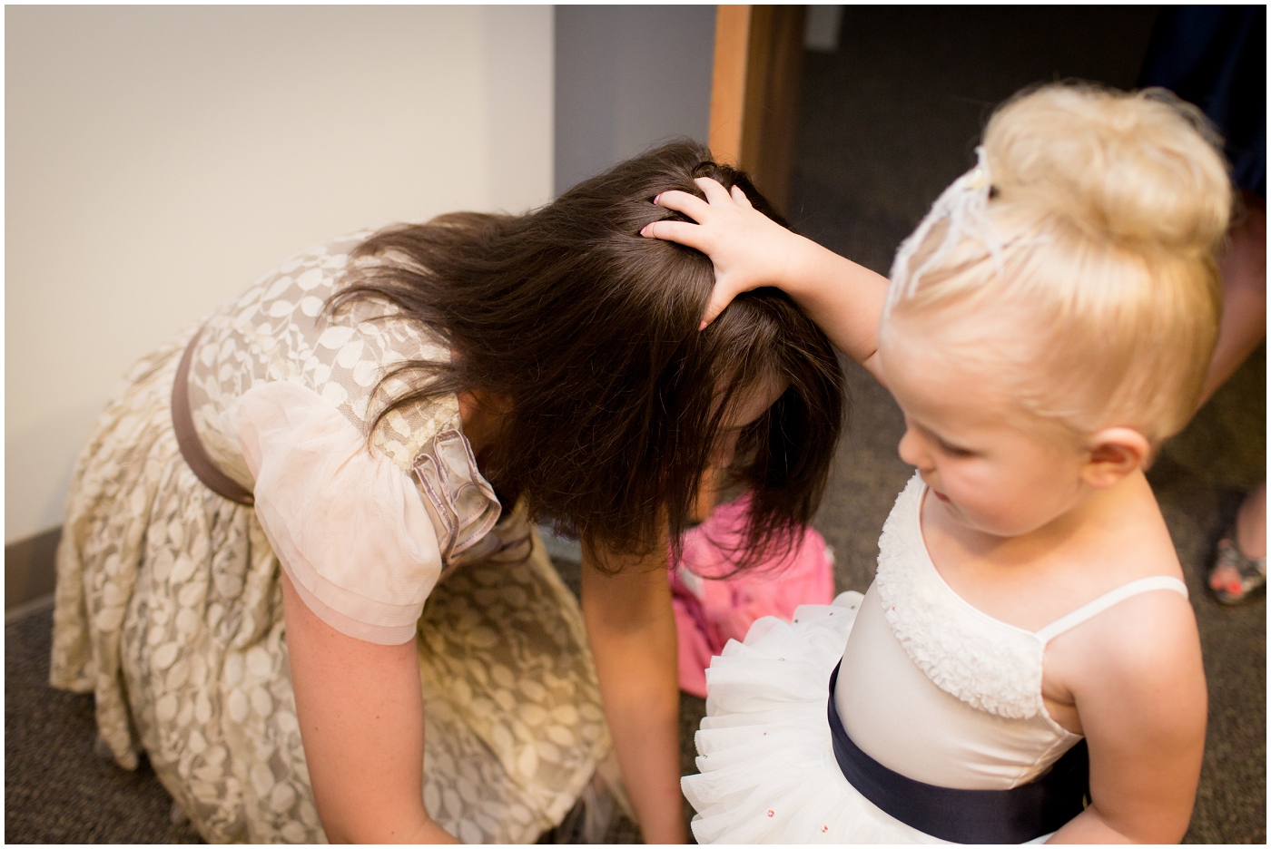 picture of flower girl getting ready