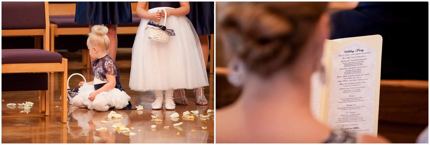 picture of flower girl sitting during ceremony