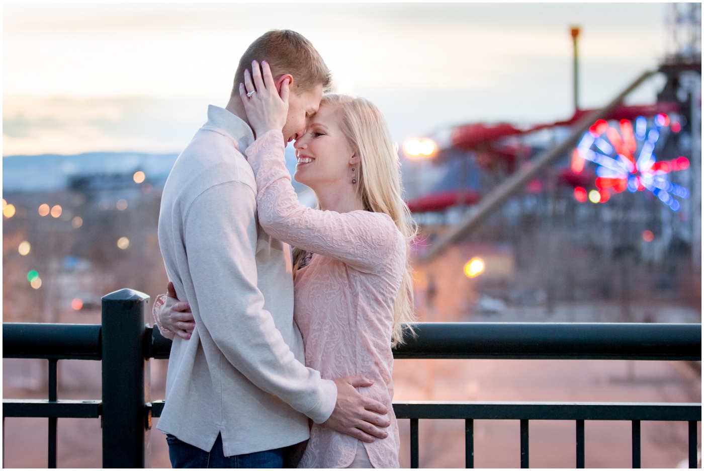 picture nighttime engagement photos