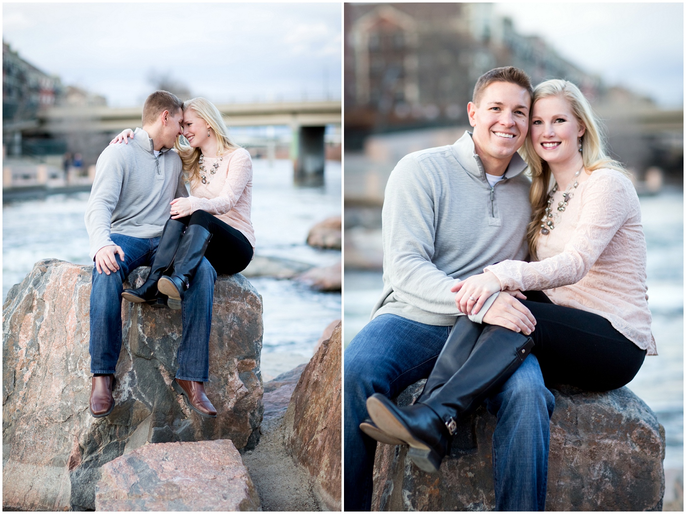 picture of engagement photos in Downtown Denver